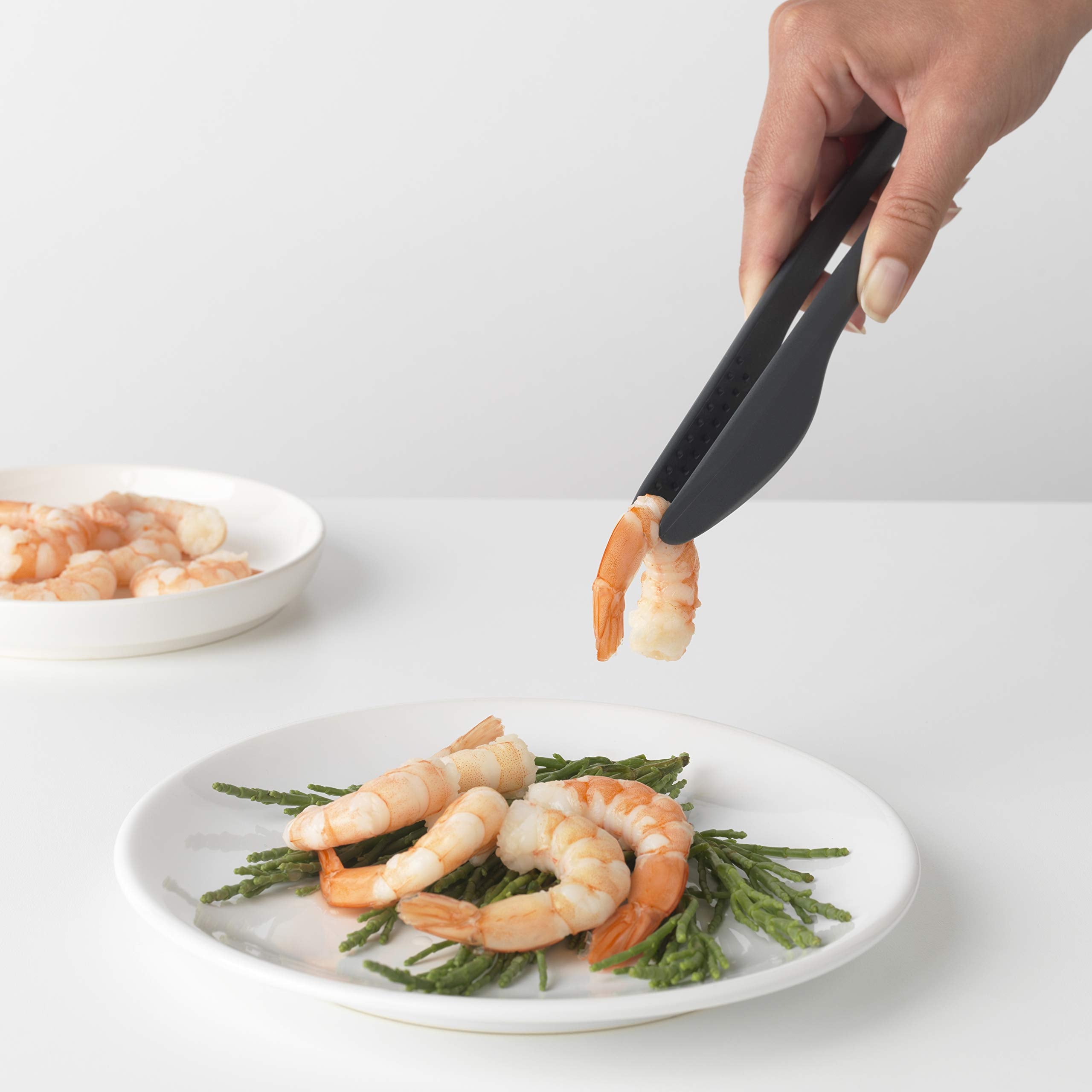 Brabantia Tasty+ Kitchen Tongs Plus Tweezers - Heat Resistant Nylon | Granite Grey | 220°C Max 3