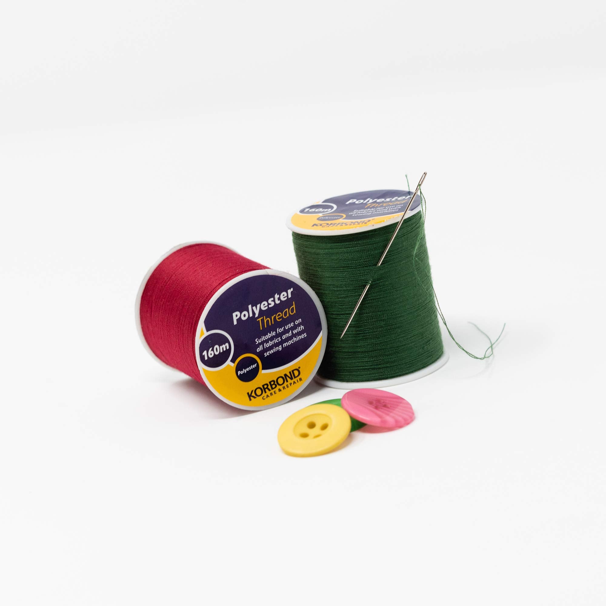 KORBOND 320m Sewing Thread - 2 x 160m Spools - Atom Red - Heavy Duty Polyester for Hand & Machine Use 5