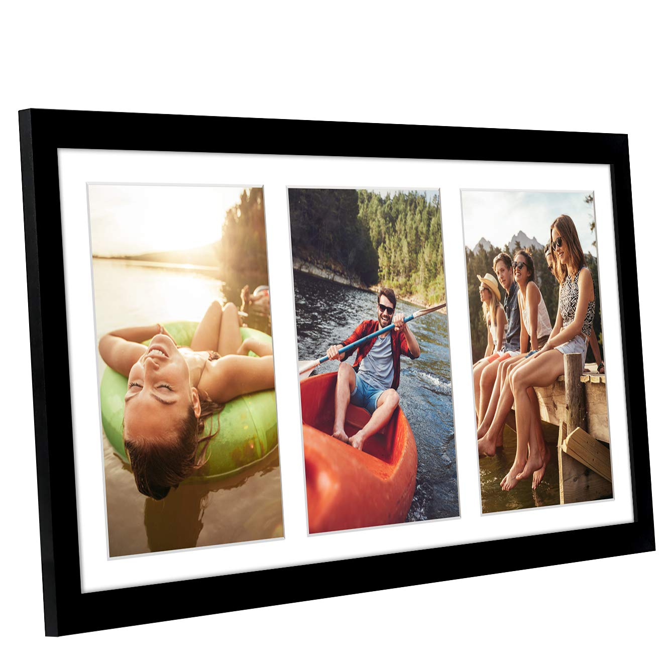 Americanflat Black 8x16 Picture Frame Collage | Shatter-Resistant Glass | Tabletop & Wall Mount 7