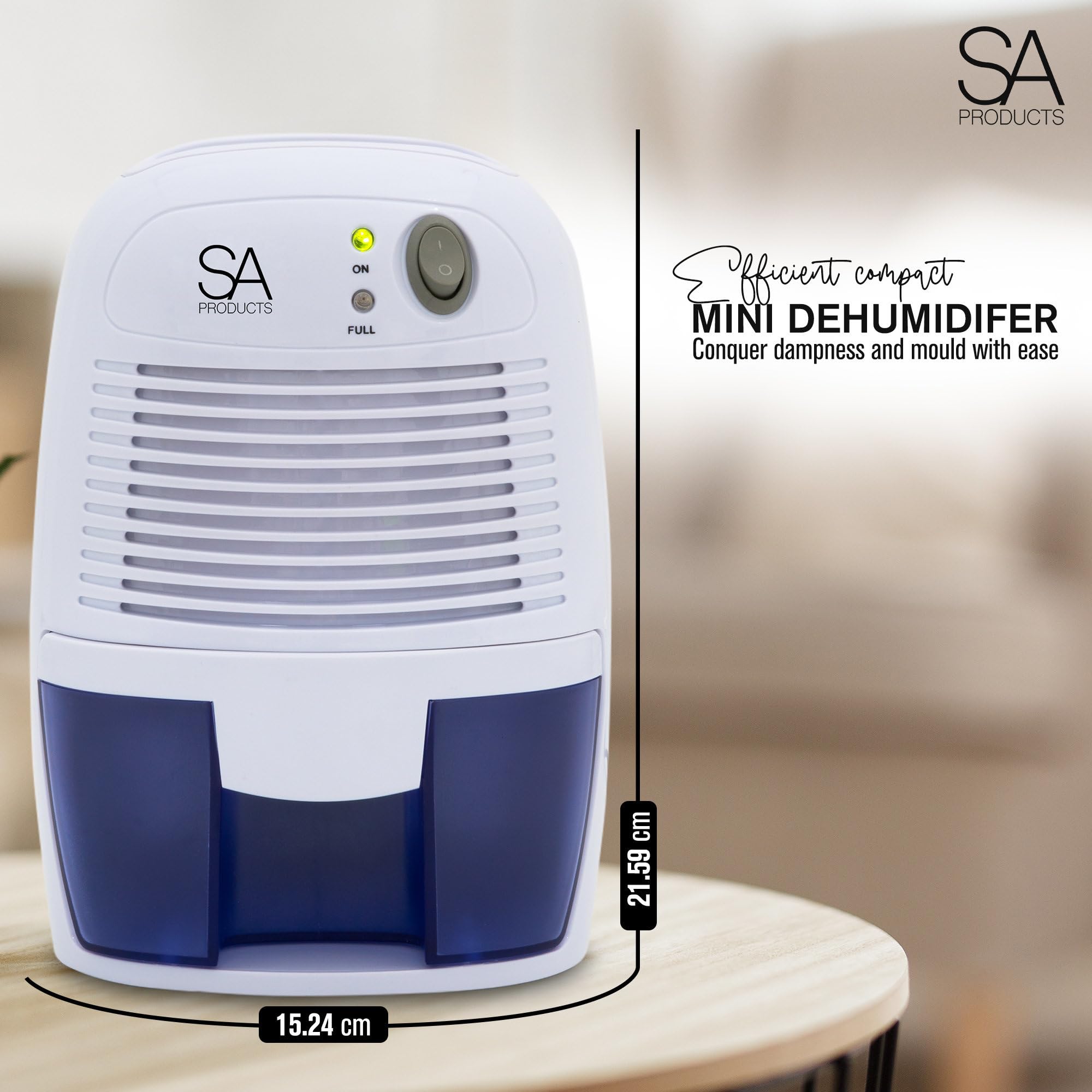 SA Products 500ml Portable Dehumidifier and Air Purifier | Quiet Operation | Automatic Shutoff 2