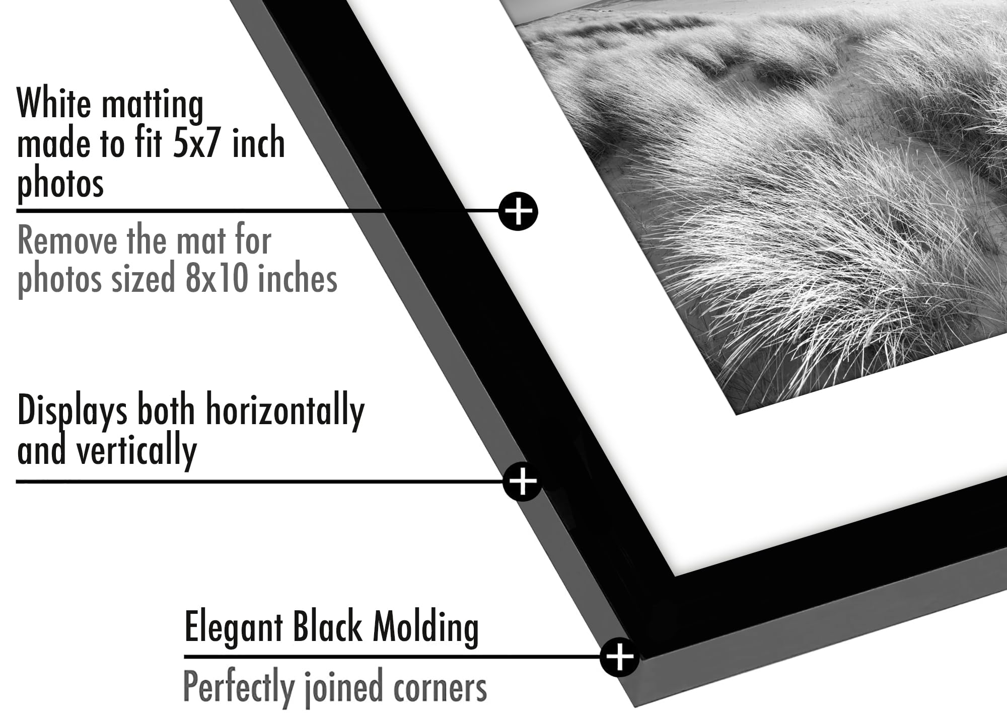 Americanflat 8x10 Photo Frames in Black - Set of 2 | Fits 7x5 with Mount | Wall & Tabletop Display 3