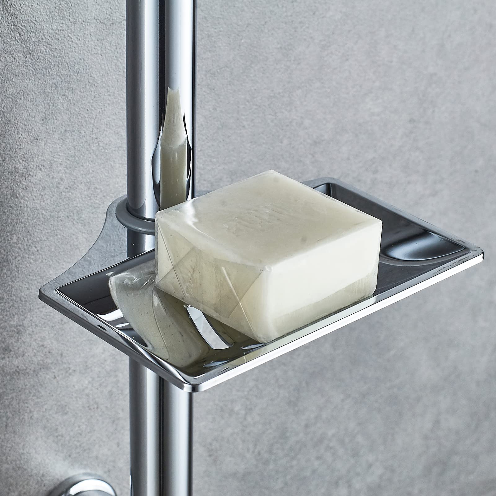 Ibergrif M20802-1 Shower Riser Rail - Nail-Free Slide Bar, Adjustable Height, Stainless Steel 6