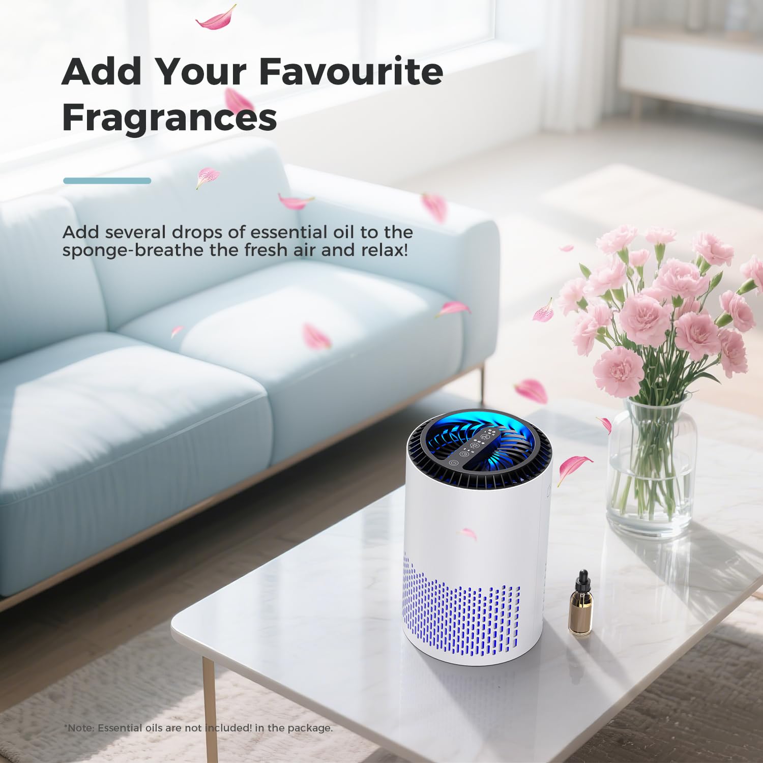 AROEVE Air Purifier for Bedroom and Home - H13 HEPA Filter | 22dB Sleep Mode | 7W Energy Star 6