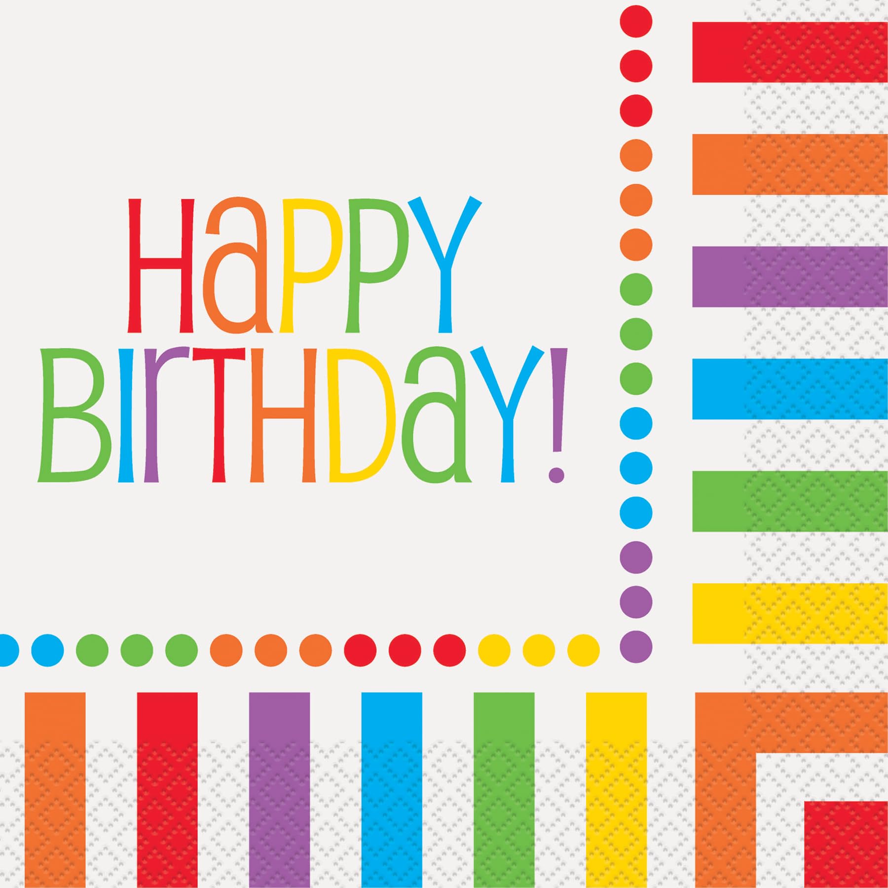 Unique Paper Napkins - Rainbow Birthday Party | Pack of 16 | 16.5 cm