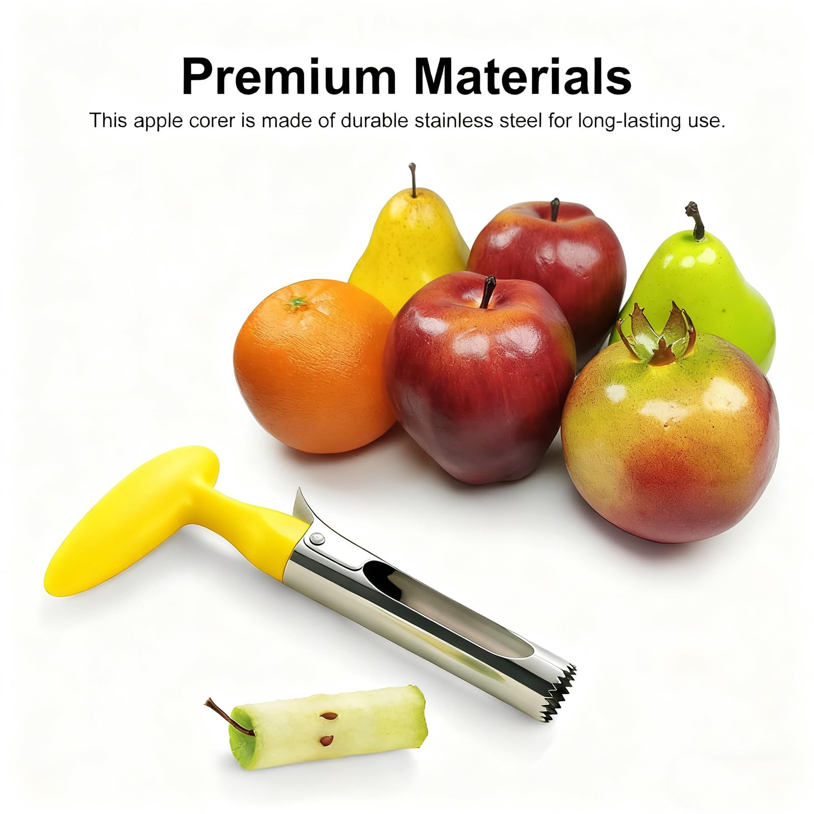 Lafefe Apple Corer Remover with Serrated Stainless Steel Blade | Yellow ABS Handle 7