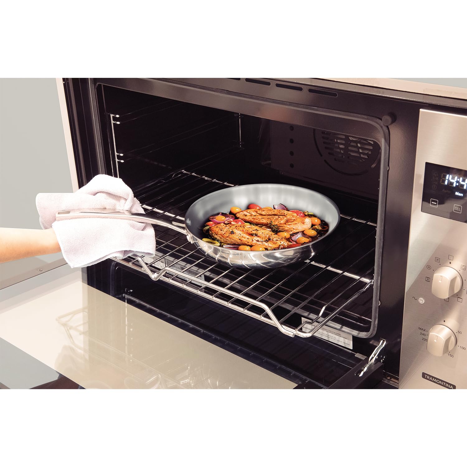 Tramontina Grano Frying Pan - 2.2L Stainless Steel Induction Compatible | 27cm Diameter 4