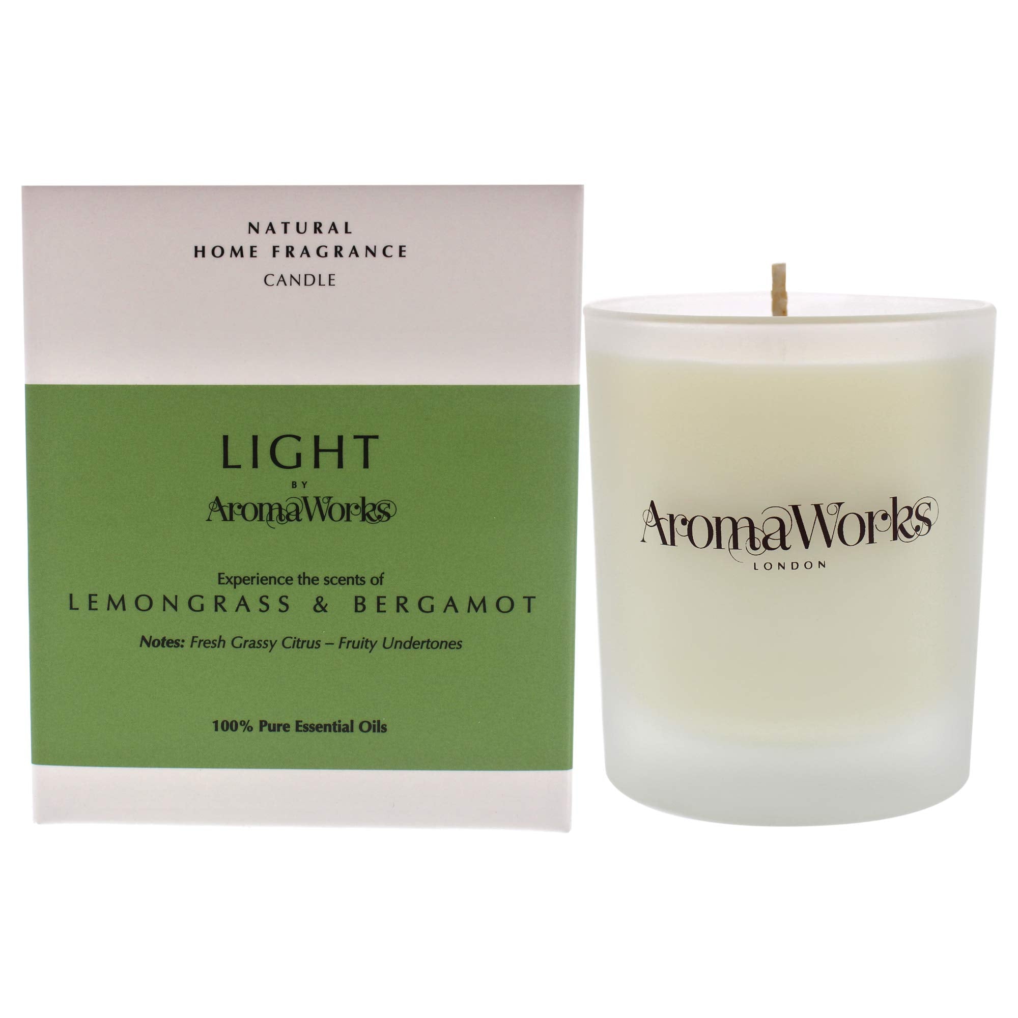 AromaWorks London Lemongrass & Bergamot Scented Candle - 36 Hour Burn Time | Soy Wax 1