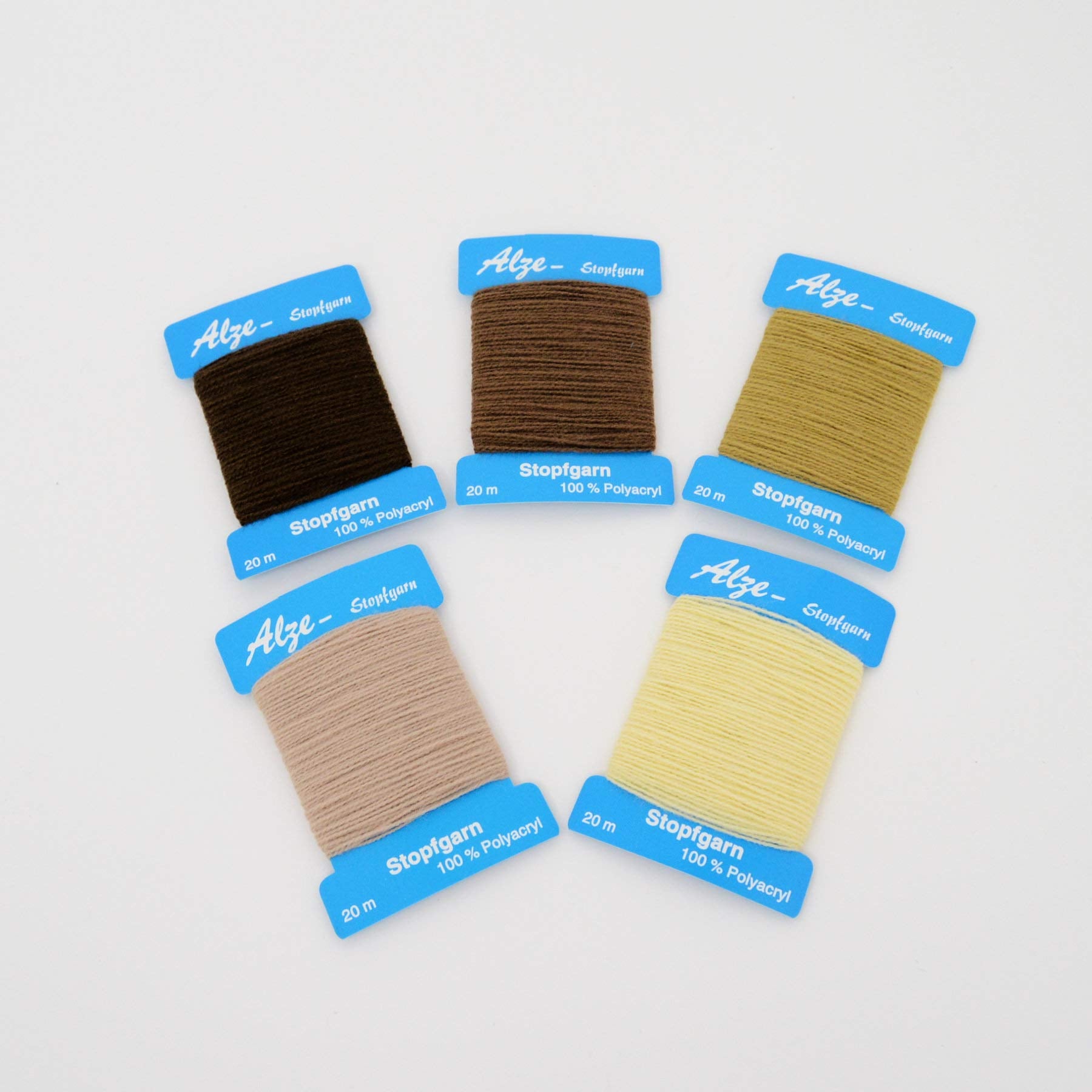 Trimz Darning Wool Set - 5 Skeins Assorted Neutral Shades | 100% Acrylic | 20m Each 5