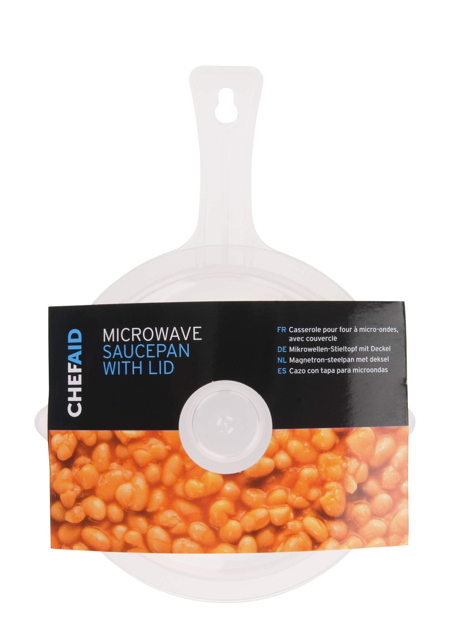Chef Aid Microwave Saucepan with Lid | Plastic | 21.5 x 15.3 x 10.8 cm | White 1