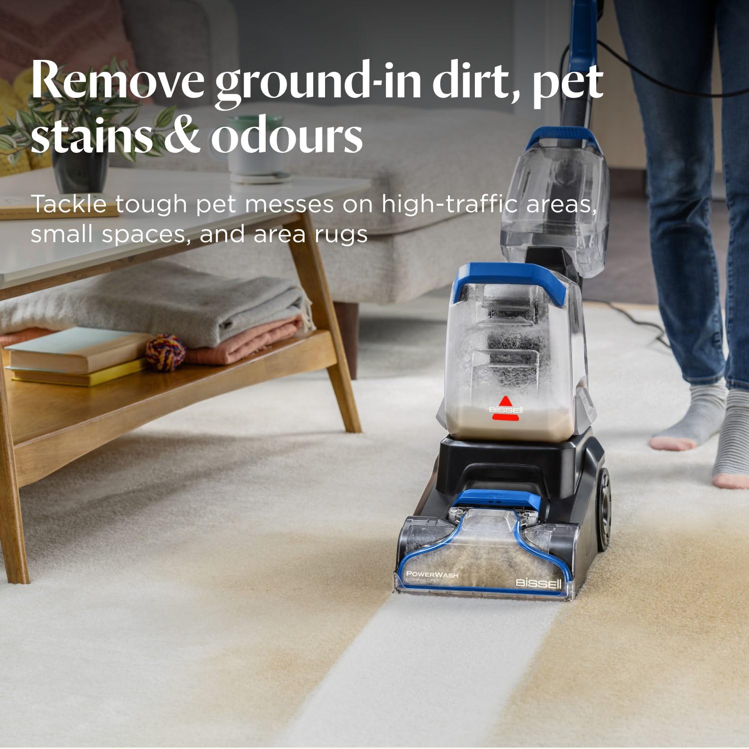 BISSELL PowerWash Compact Pet Carpet Cleaner 4058E | Compact & Portable | Removes Pet Stains & Odours | 600W 5