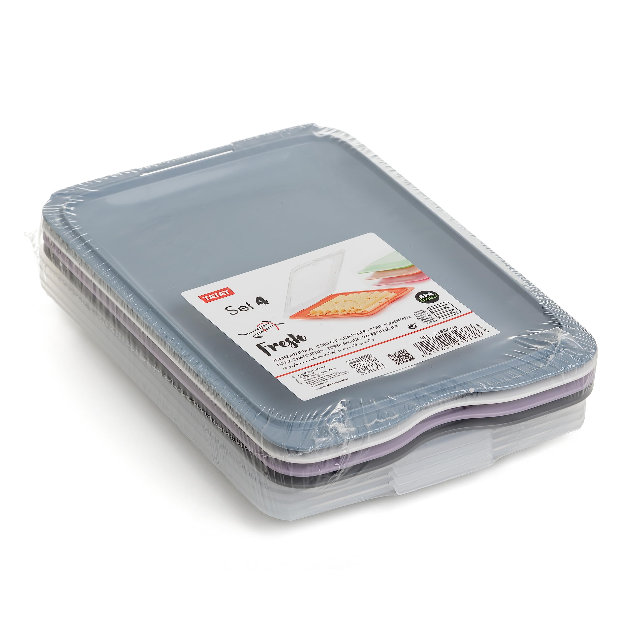 TATAY Cold Meat Containers for Fridge - Set of 4 Standard | Stackable, BPA-Free, Multi-Temp Resistant 2