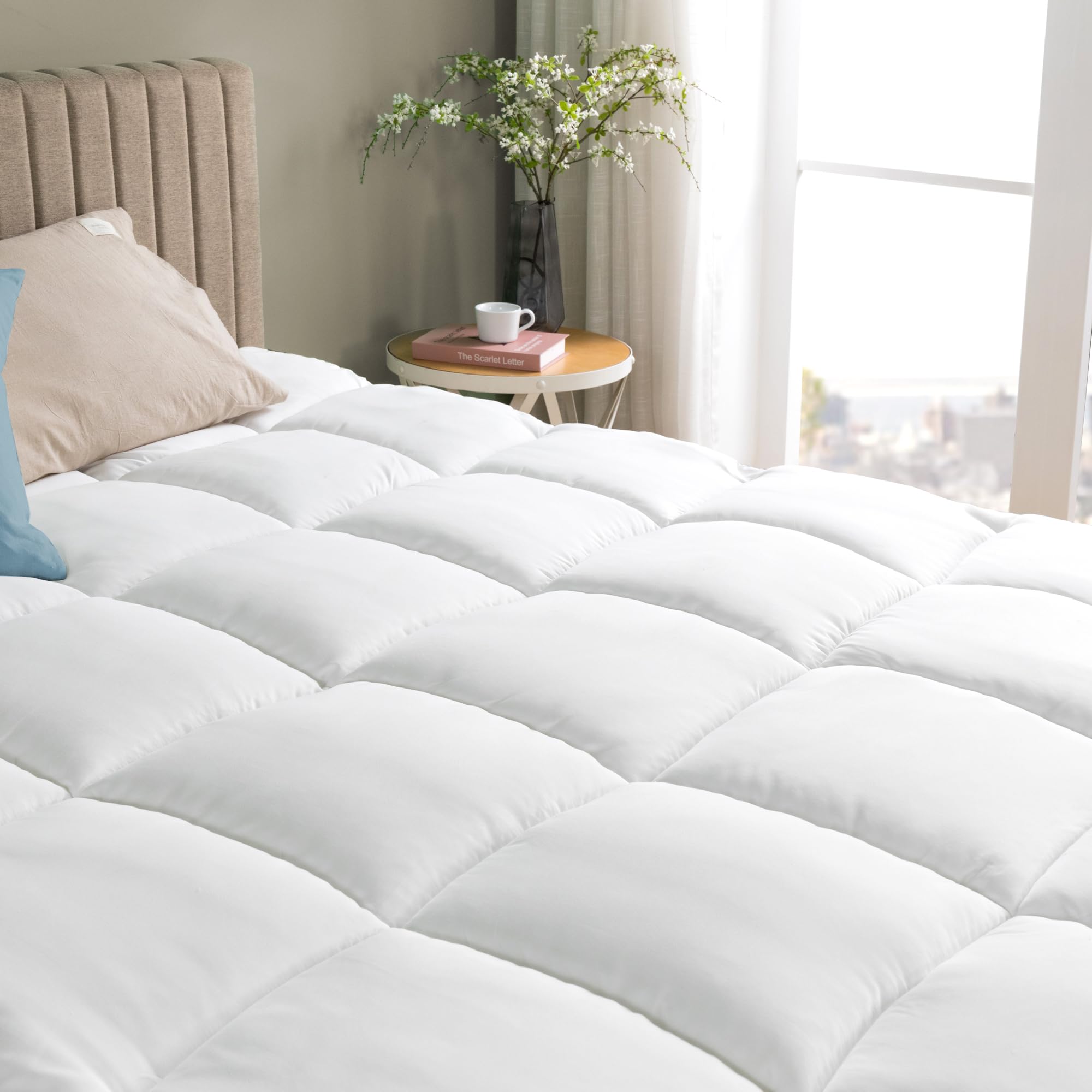 Zinus Cooling Bamboo Mattress Topper - 5 cm Thick | 135 x 190 cm Double Size | Machine Washable 9