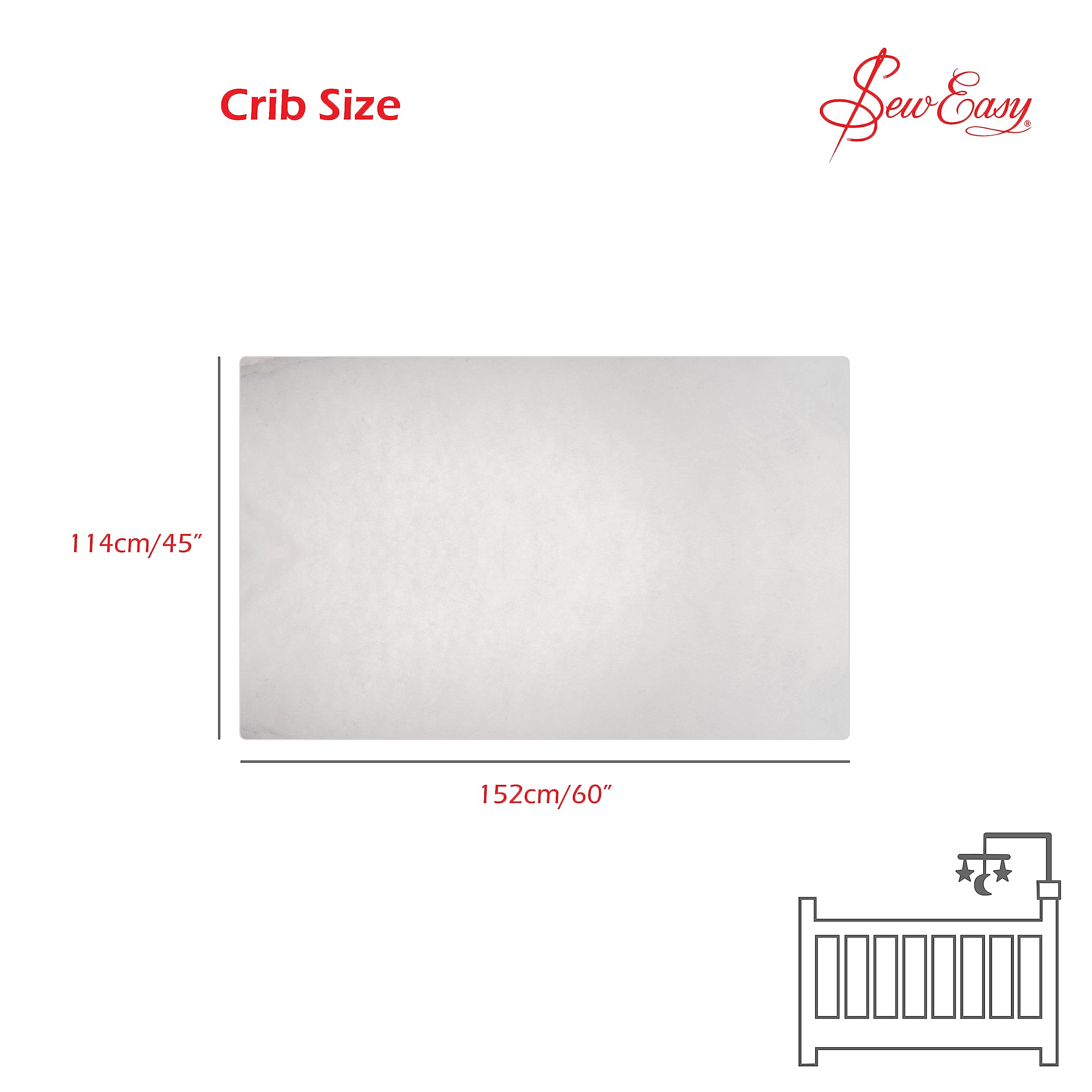 Sew Easy Quilting Polydown Batting - 100% Polyester Washable | Crib Size 152 x 114cm 5