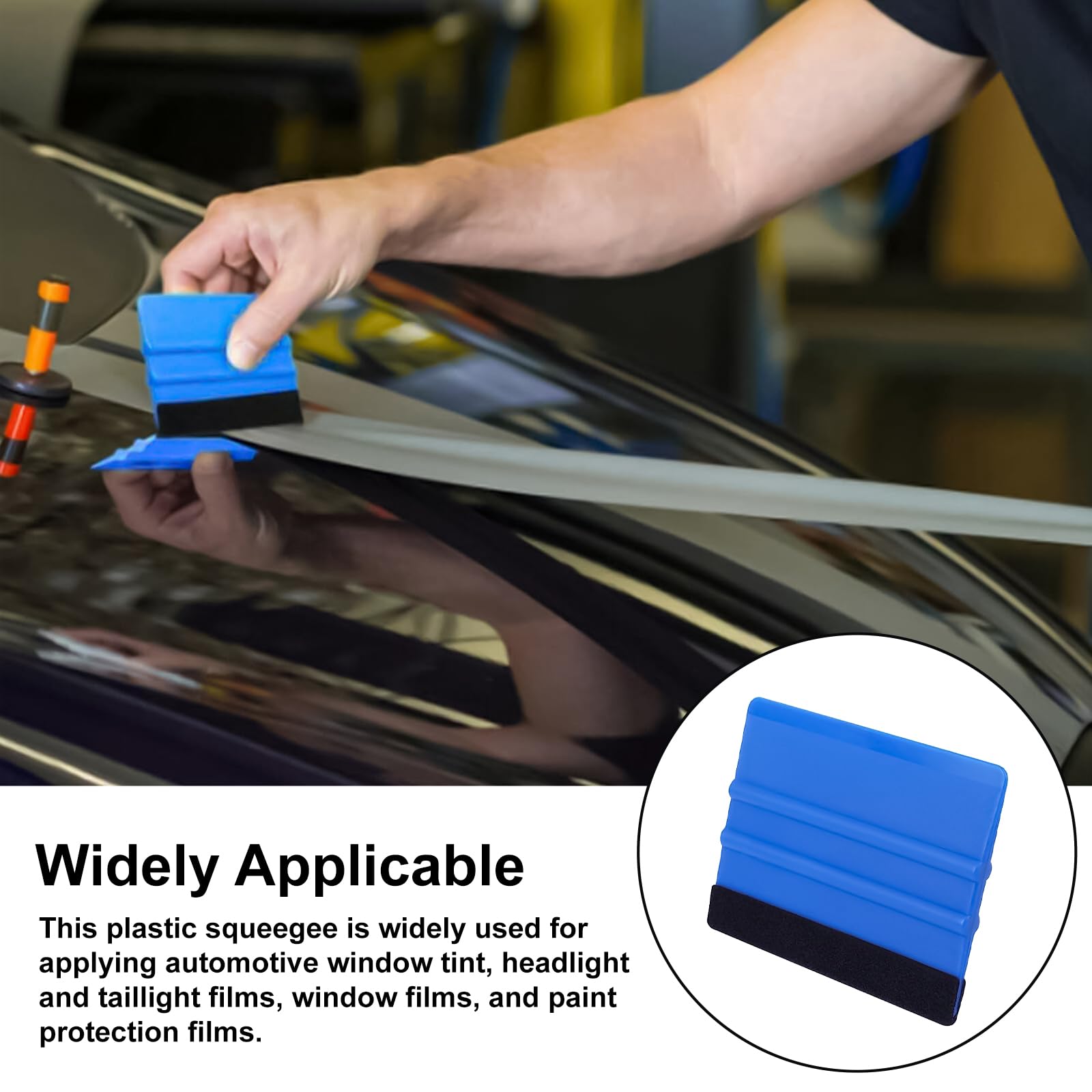 Admygo Vinyl Wrap Squeegee Tool - Non-Scratch Blue Applicator for Car, Kitchen, Window Film | 1 Piece 4