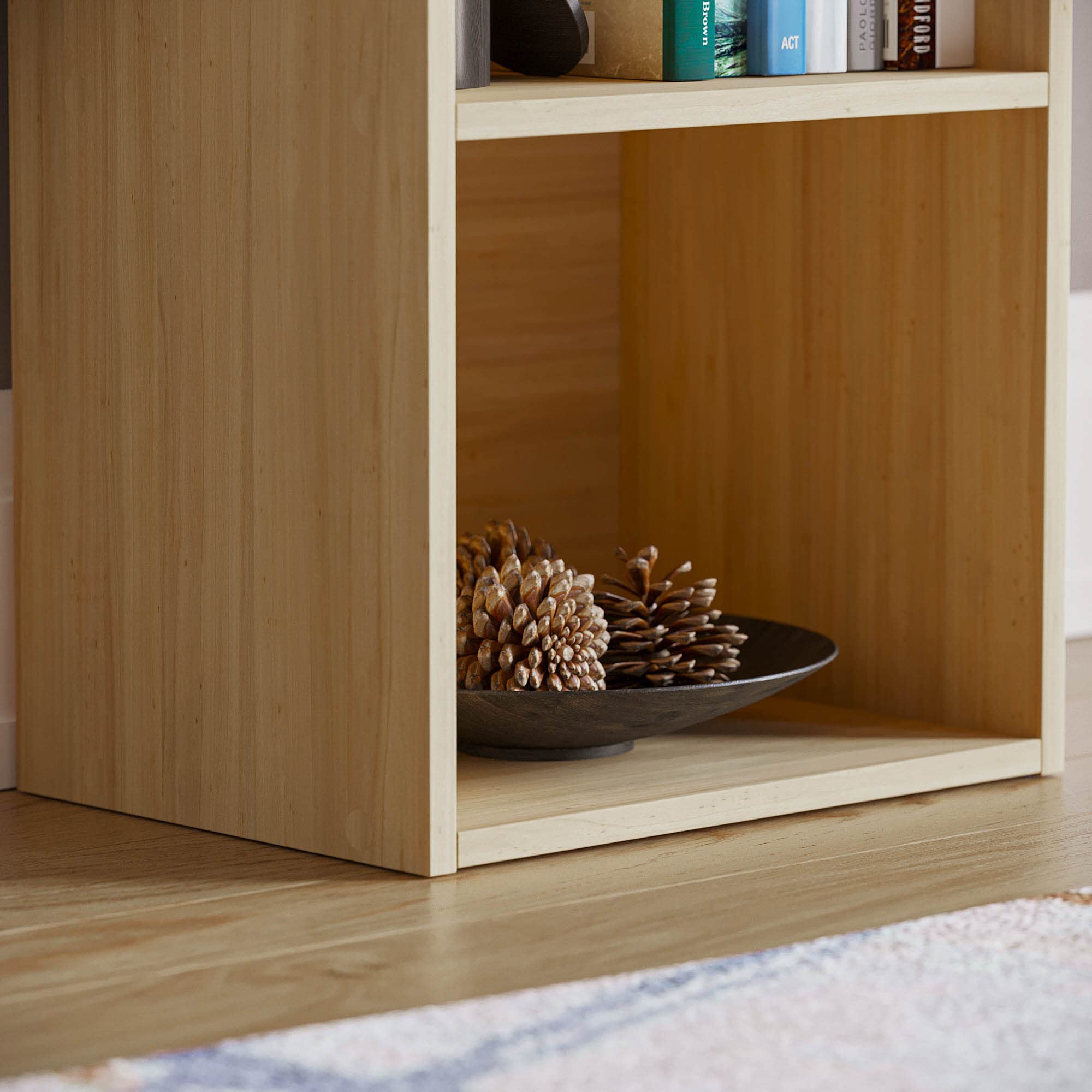 Vida Designs Oxford 4 Tier Cube Bookcase - Oak Wood Shelving | H 106 x W 32 x D 24 cm 5