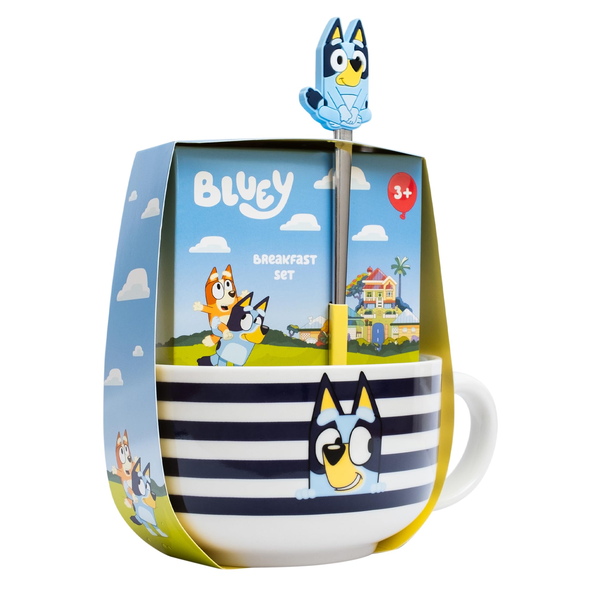 BEAMS INTERNATIONAL Bluey Ceramic Bowl & Spoon Set with 100g Porridge Oats | Ages 3+ 7