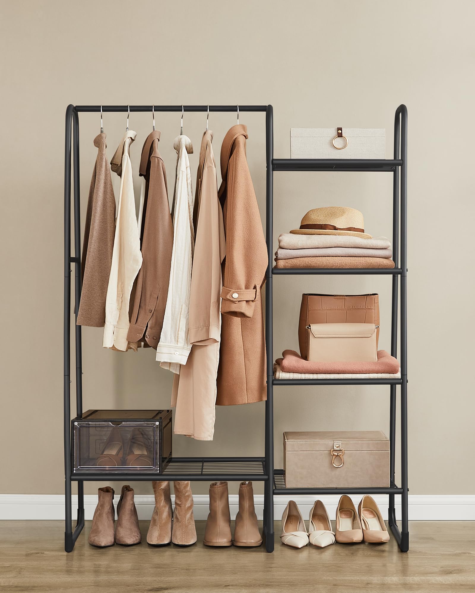 SONGMICS Freestanding Clothes Rack - 5 Shelves, Metal, Matte Black | 40 x 101.7 x 153.3 cm 2