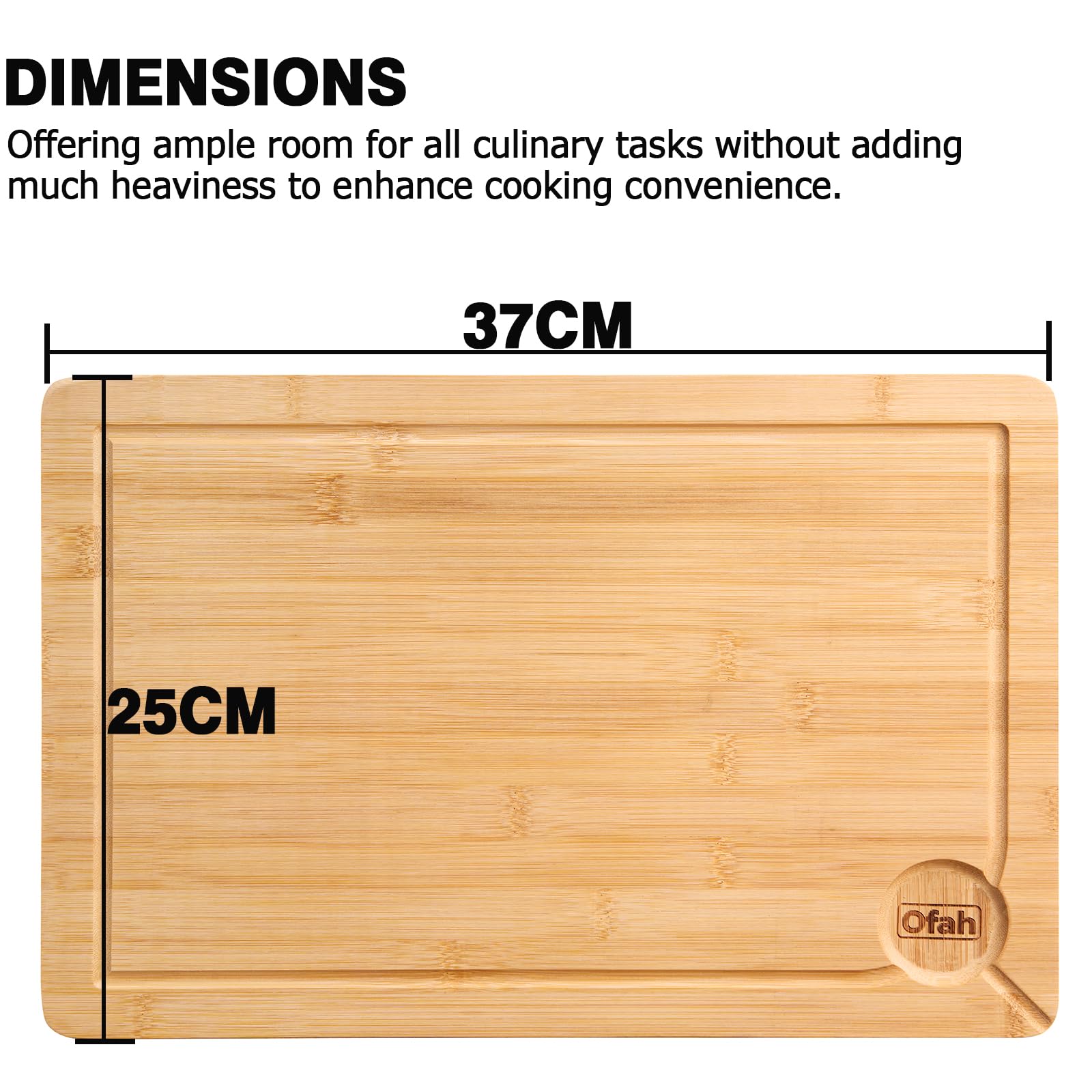 Vivo Technologies Bamboo Cutting Board - Large Reversible Serving Board | 37 x 25 x 2cm 6