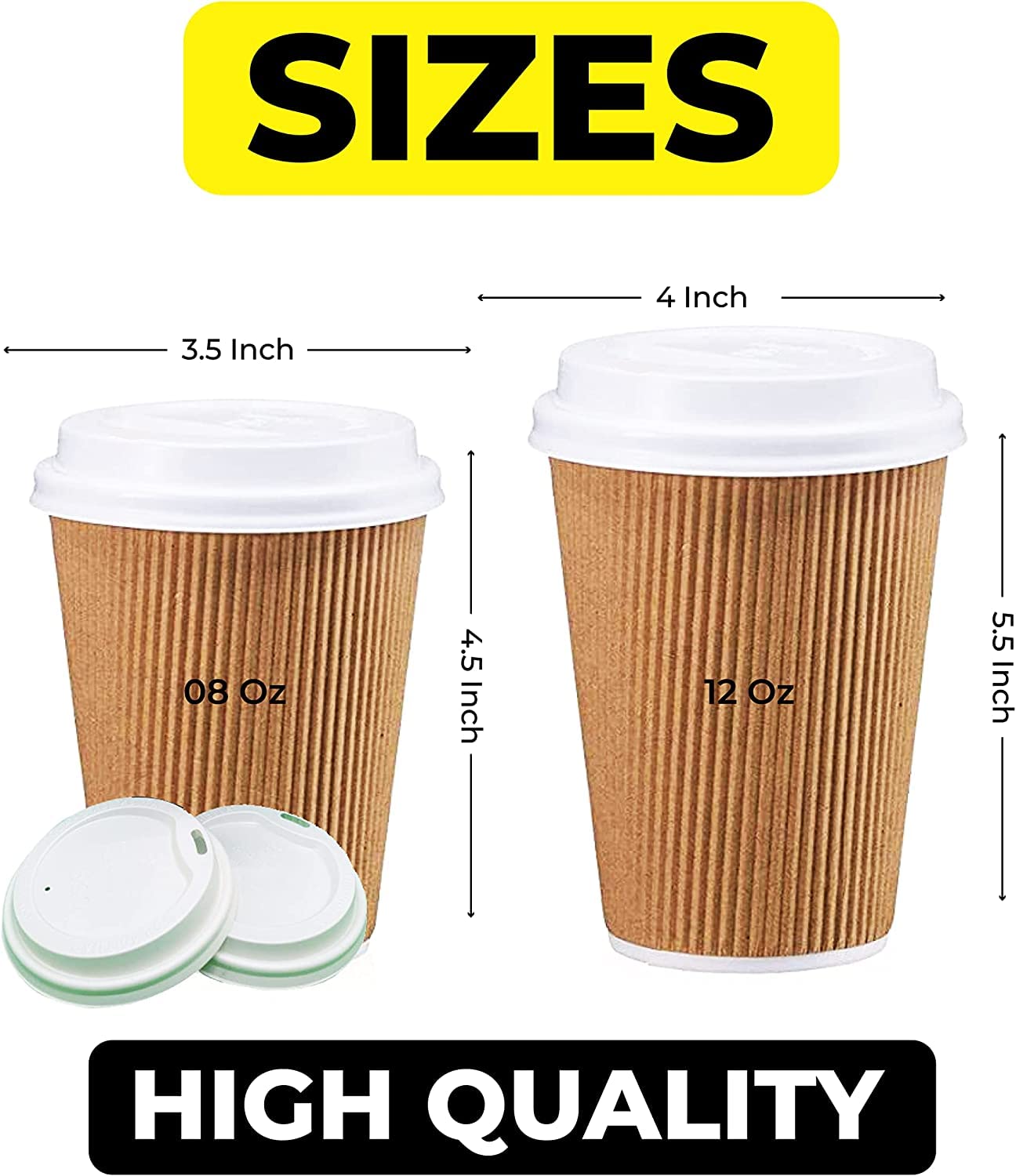 Zuvo Ripple Takeaway Paper Coffee Cups with Lids - Triple-Wall Insulation | 8 OZ | 30 Count 7