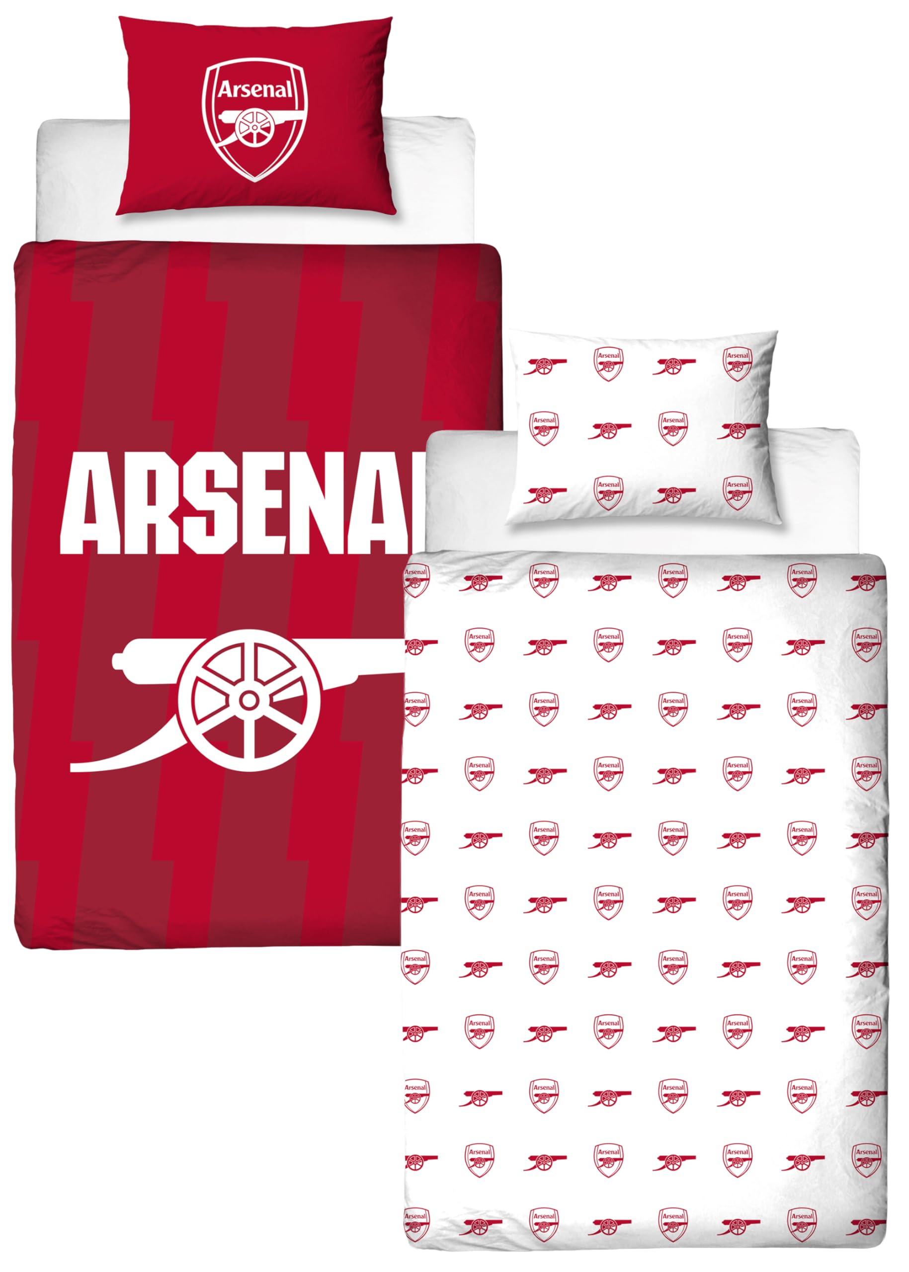 Character World Arsenal FC Official Single Duvet Cover Set | Reversible Polycotton | Includes Pillowcase 1