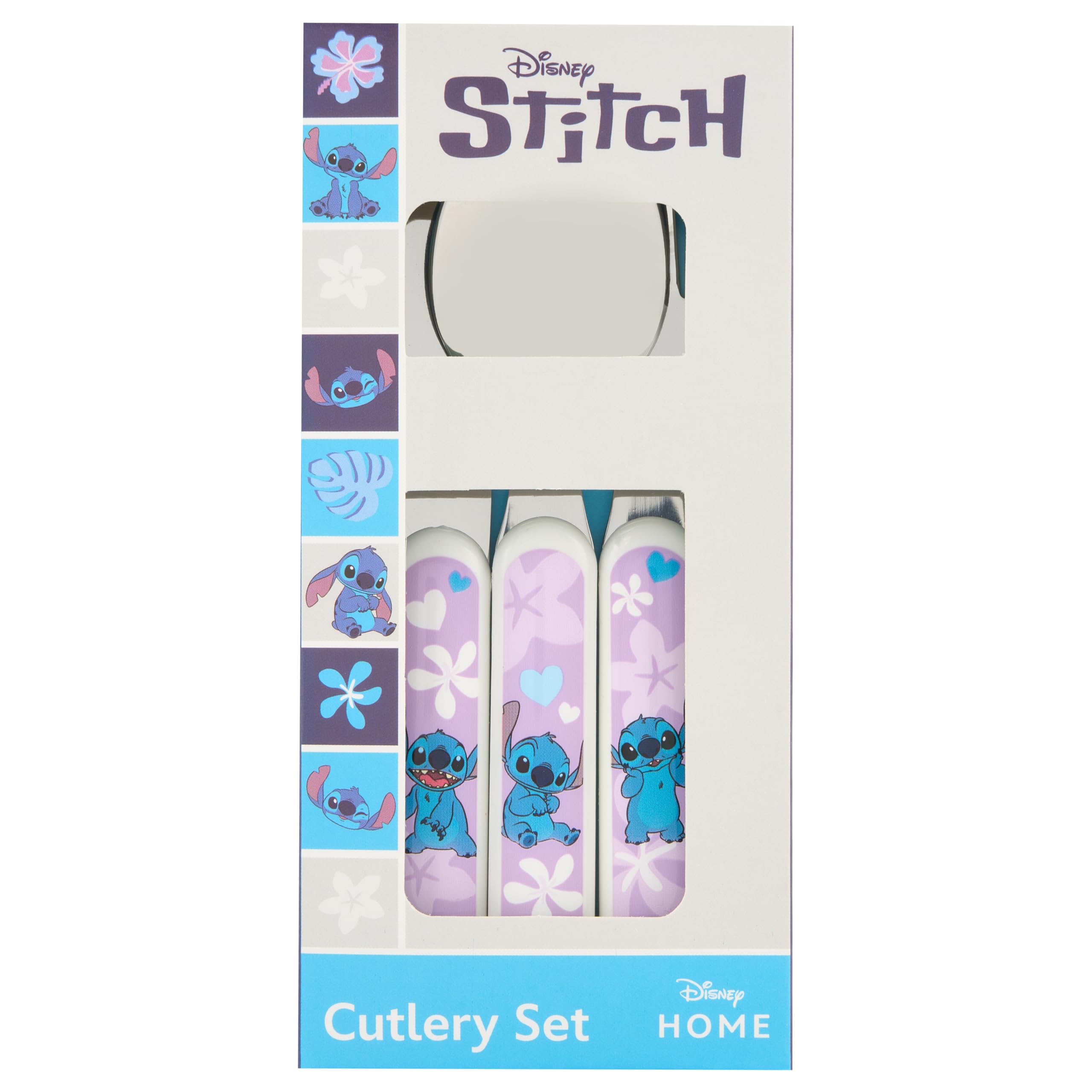 Disney Stitch 3pc Children's Cutlery Set by Polar Gear | Stainless Steel & ABS Plastic