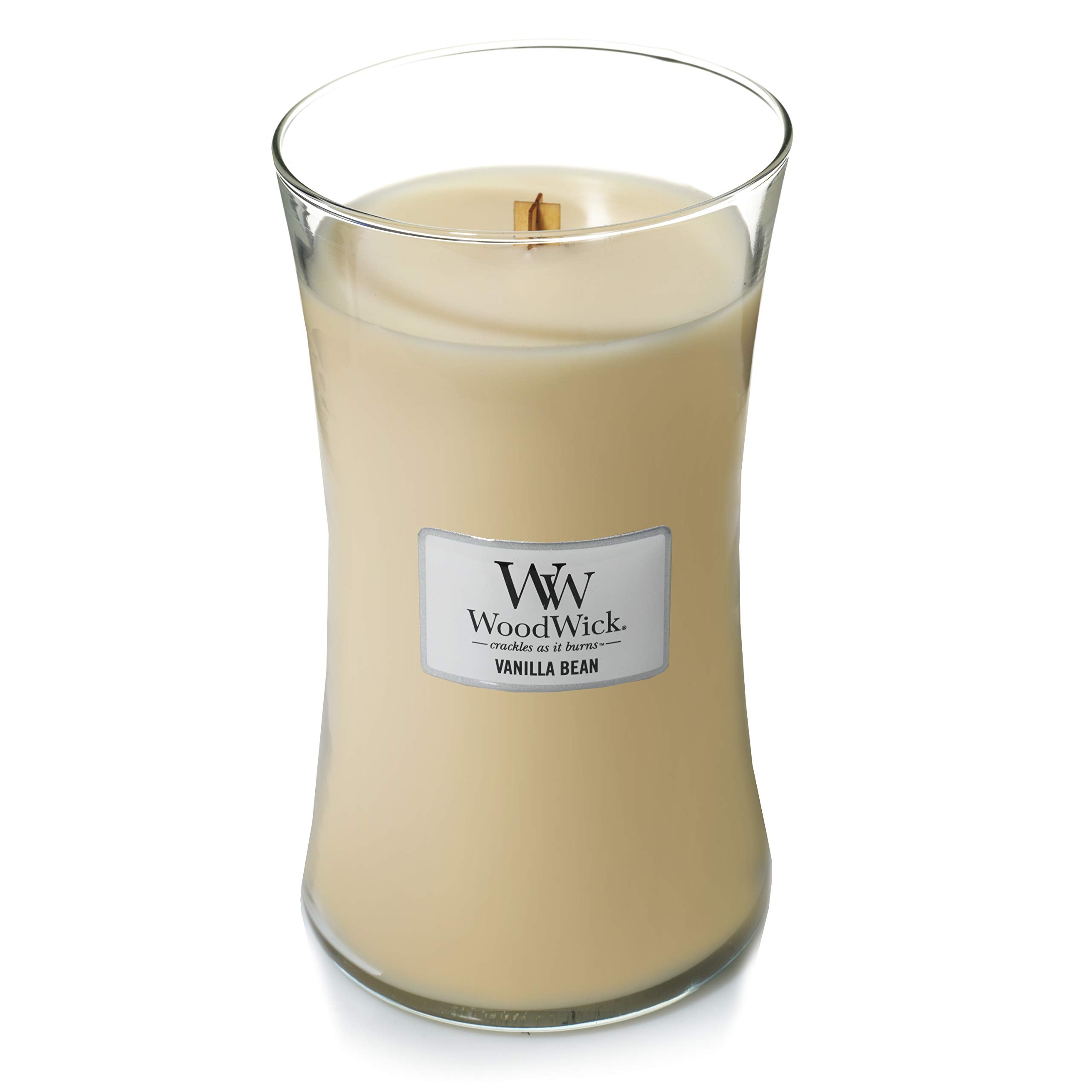 Woodwick Large Hourglass Scented Candle - Vanilla Bean Scent | Crackling Wick | Up to 130 Hours Burn Time