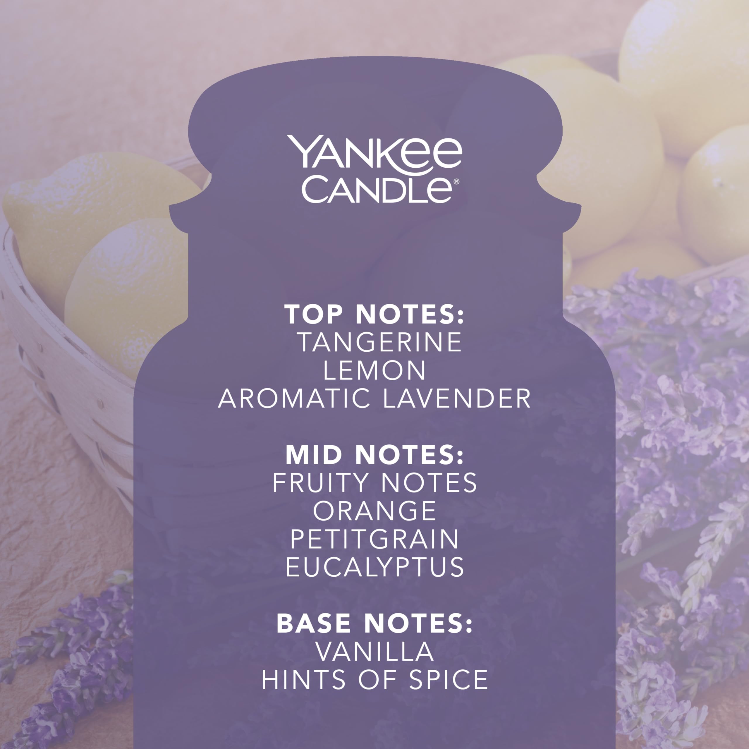 Yankee Candle Scented Candle - Lemon Lavender Large Jar | Up to 150 Hours Burn Time | Clean, Consistent Aroma 4