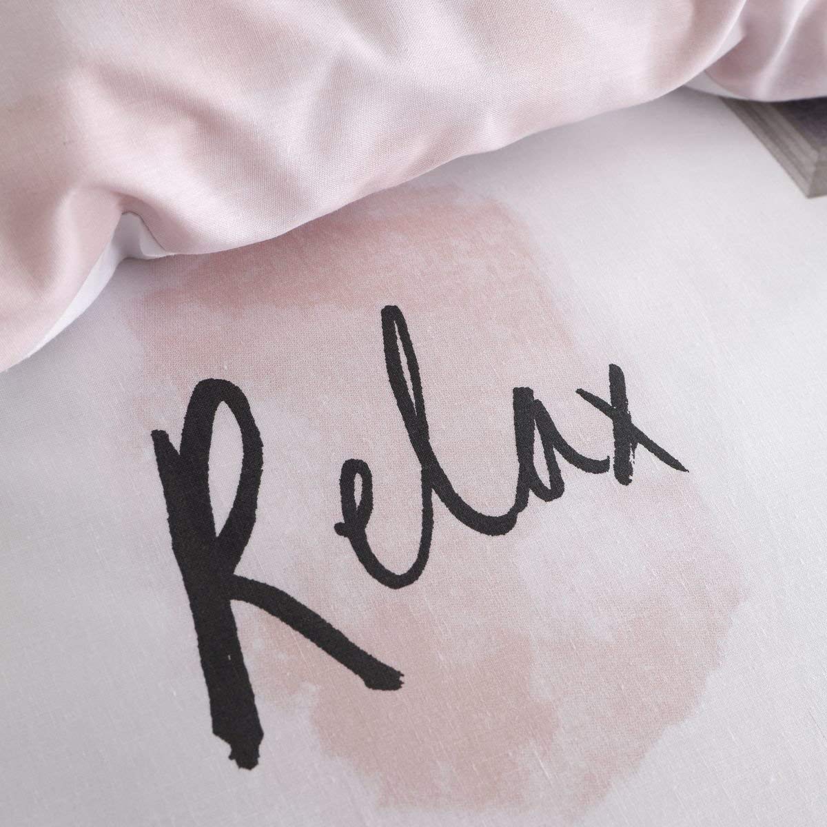 Catherine Lansfield Sleep Dreams Reversible Single Duvet Cover Set with Pillowcase, Blush Pink 6