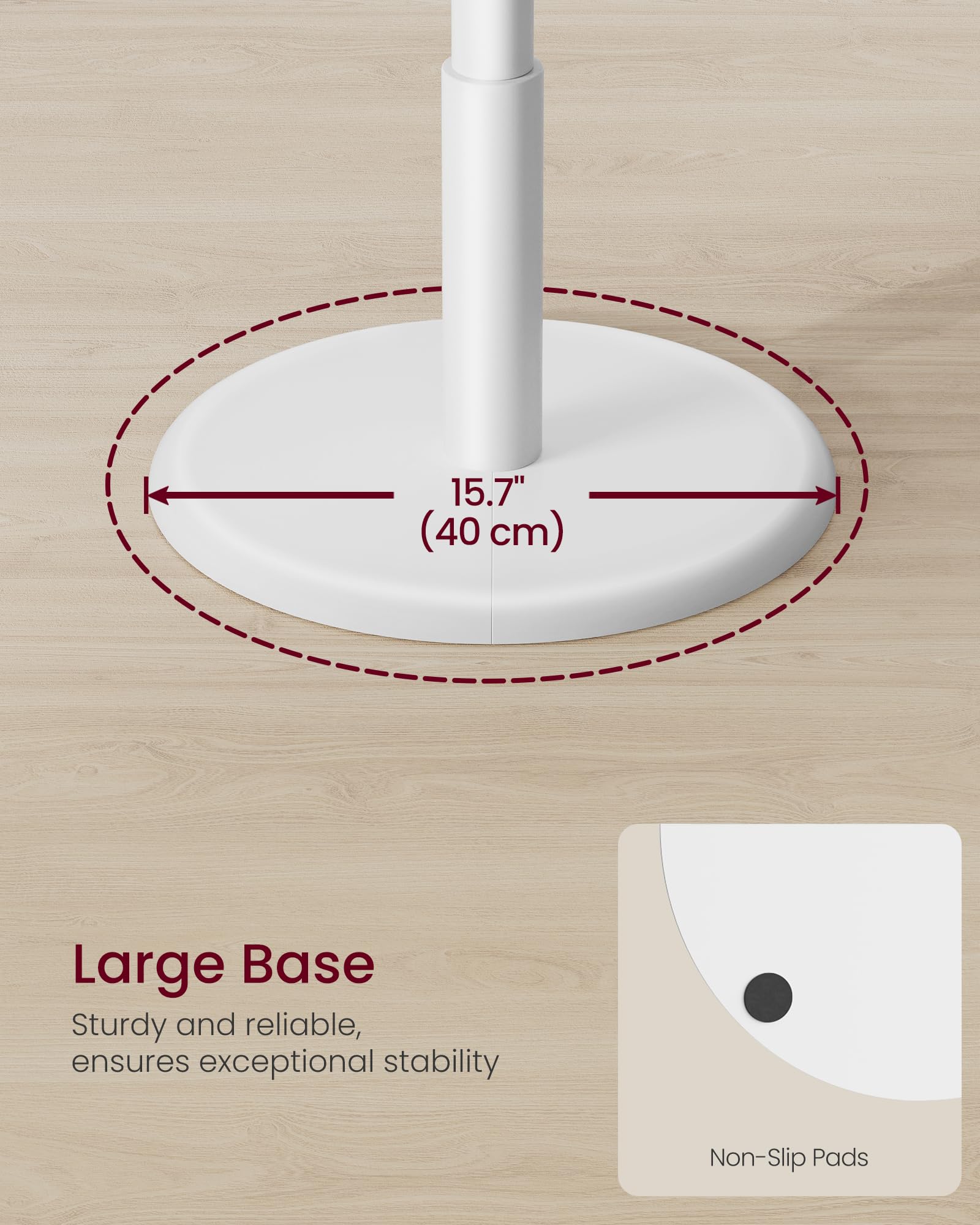 VASAGLE Solid Wood Coat Rack - Freestanding Hall Tree | Cloud White | Holds 40 kg 6