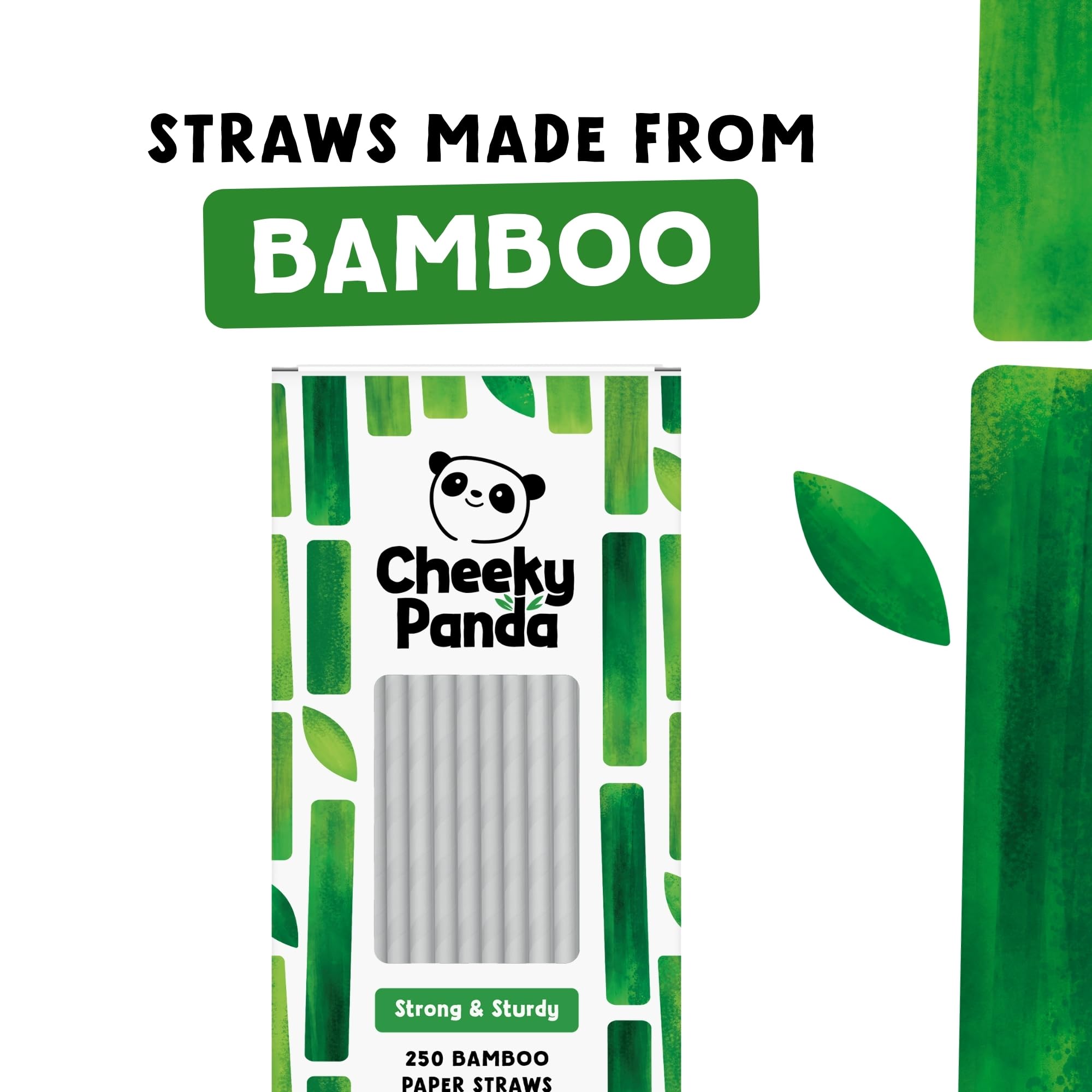 The Cheeky Panda Bamboo Paper Straws - 250 Count White | Biodegradable & Vegan Friendly 5