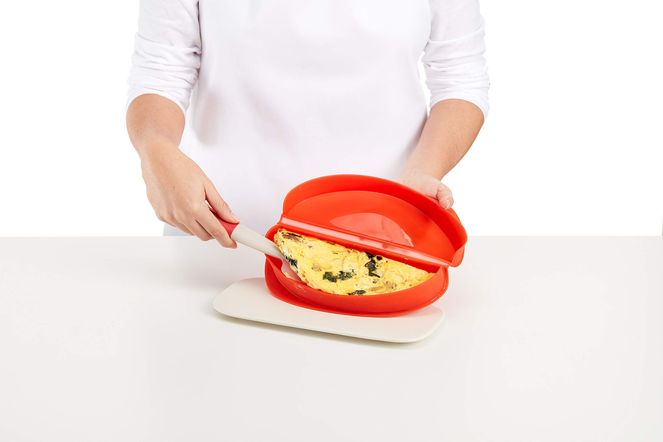 Lékué Microwave Omelette Maker - Fast Fluffy Omelettes | Pack of 2 | Platinum Silicone 4