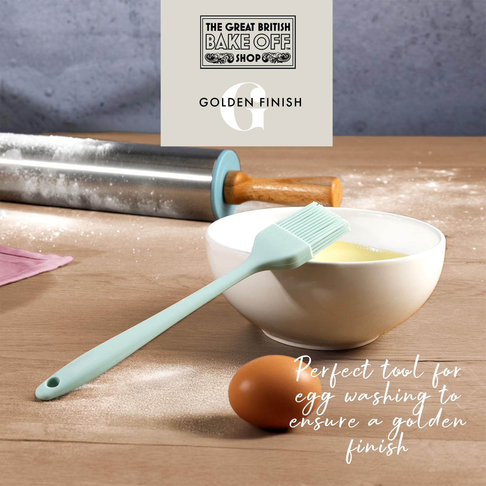 The Great British Bake Off Silicone Pastry Brush - Heat-Resistant, Non-Stick Safe | Duck Egg Blue 2