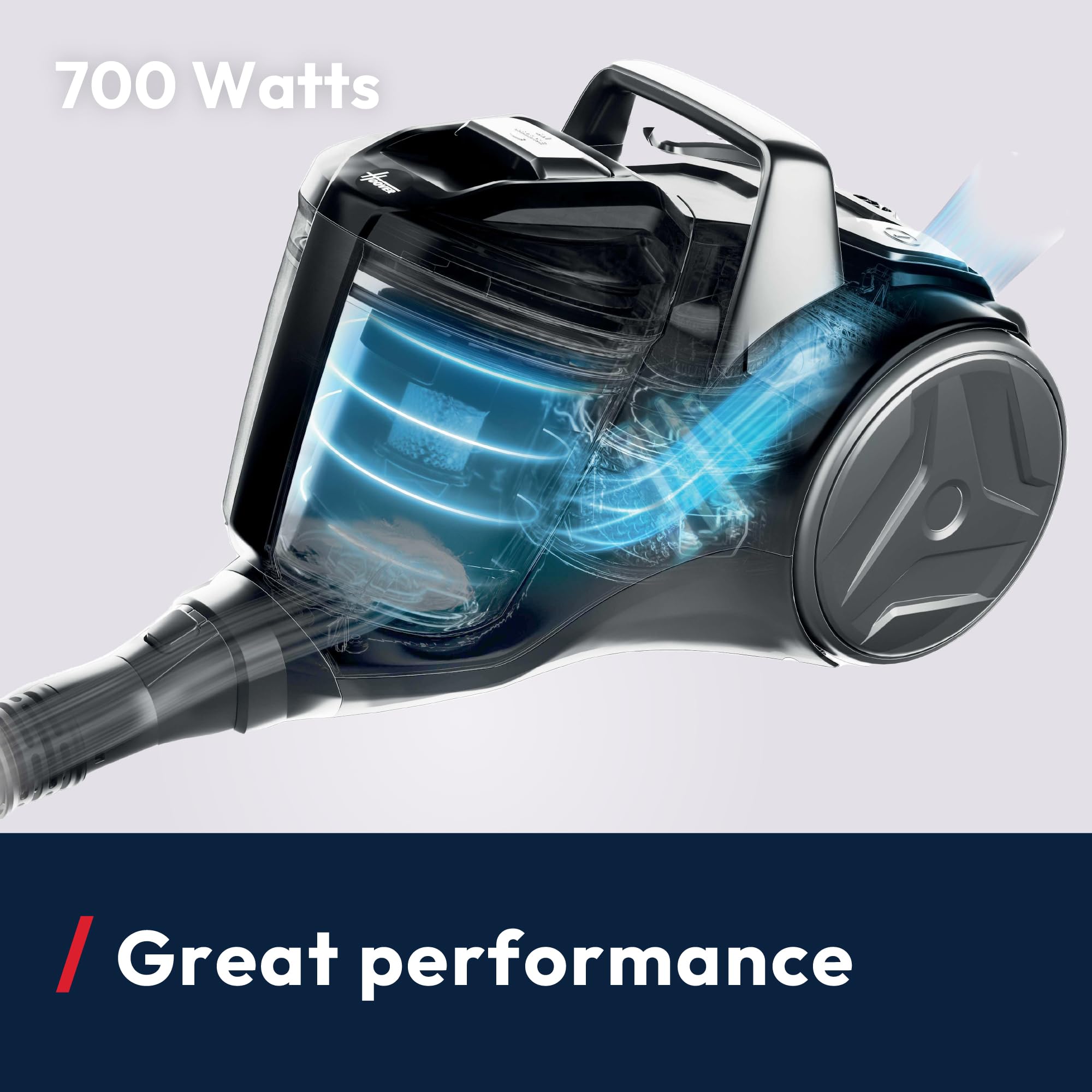 Hoover HP1 Pet Powerful Bagless Cylinder Vacuum Cleaner | 2L Capacity | Pet Hair Tool