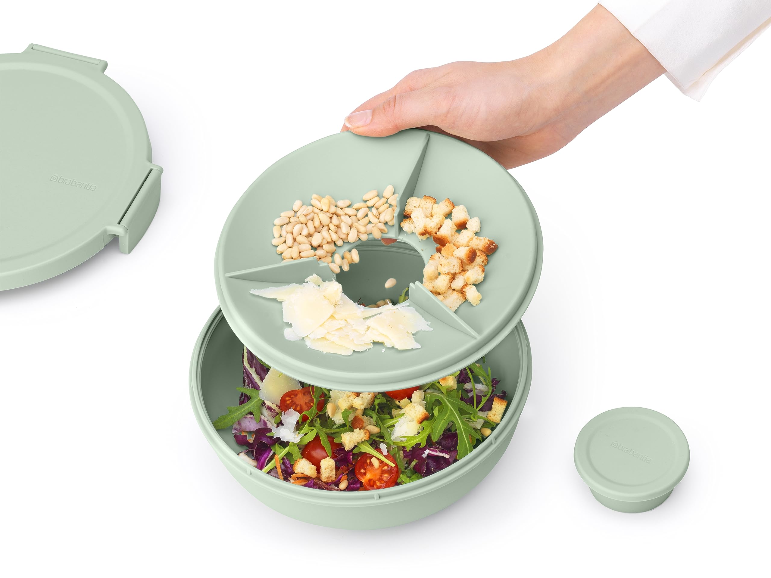 Brabantia Make & Take Salad Bowl - 1.3L Capacity | Leakproof | Jade Green 4
