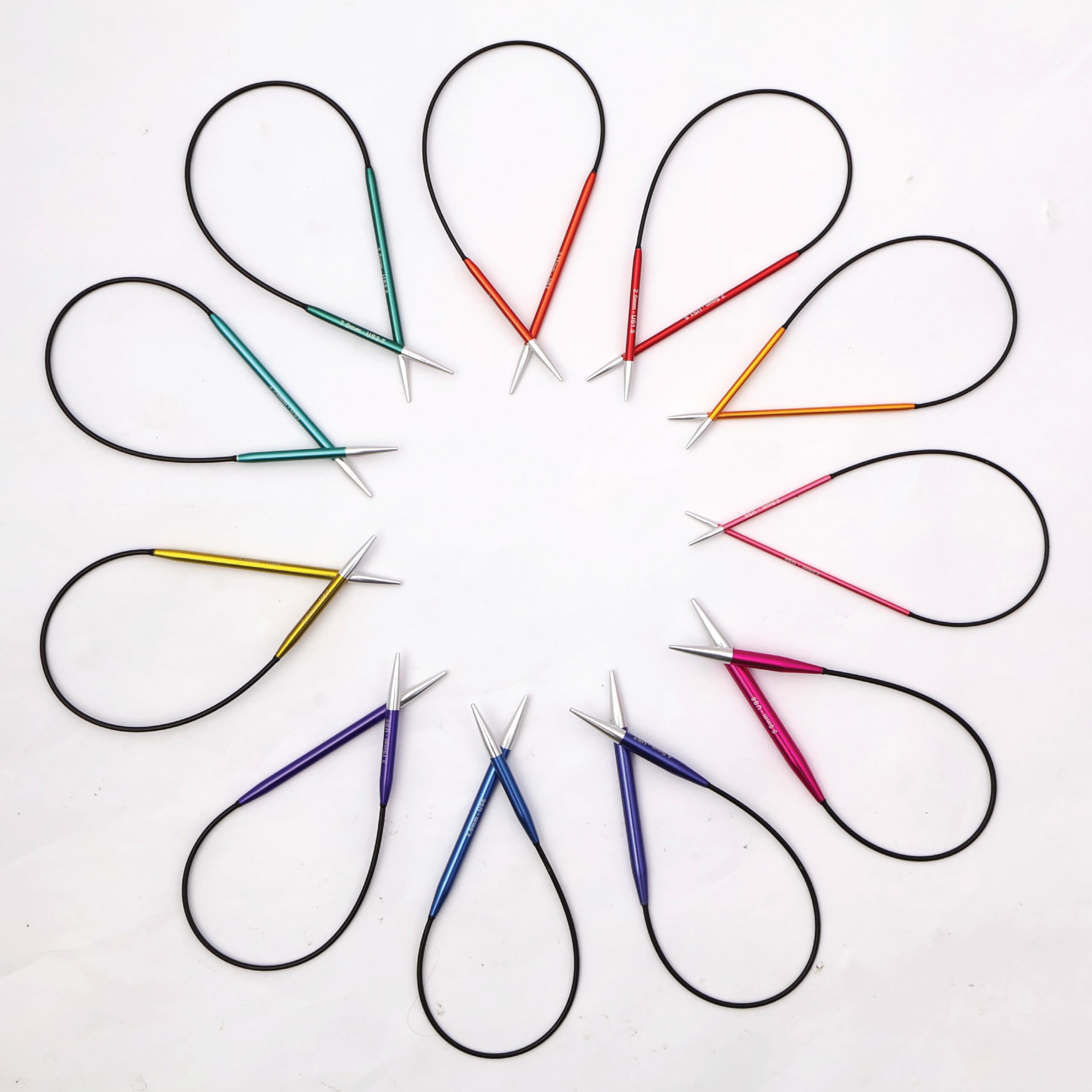 KnitPro Zing Circular Knitting Needle - 2.5mm Size, Lightweight Aluminium, Garnet Color 6