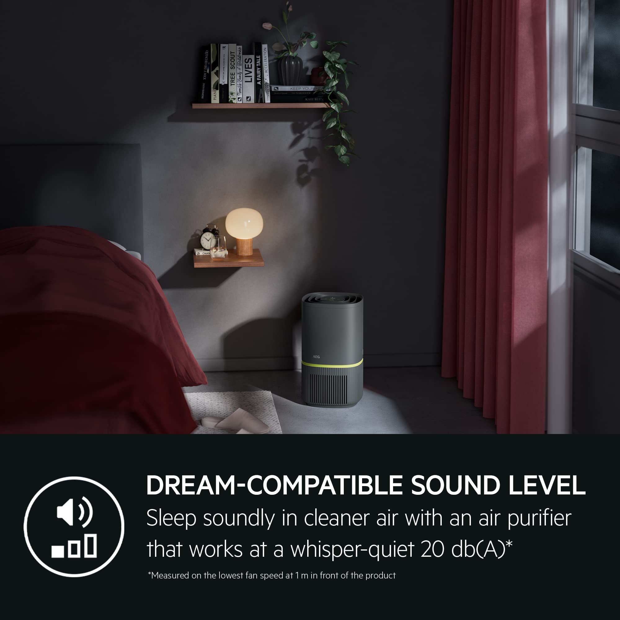 AEG Pure 5000 Compact Air Purifier APO50371DG - 4-Stage HEPA Filtration | Smart Control 7