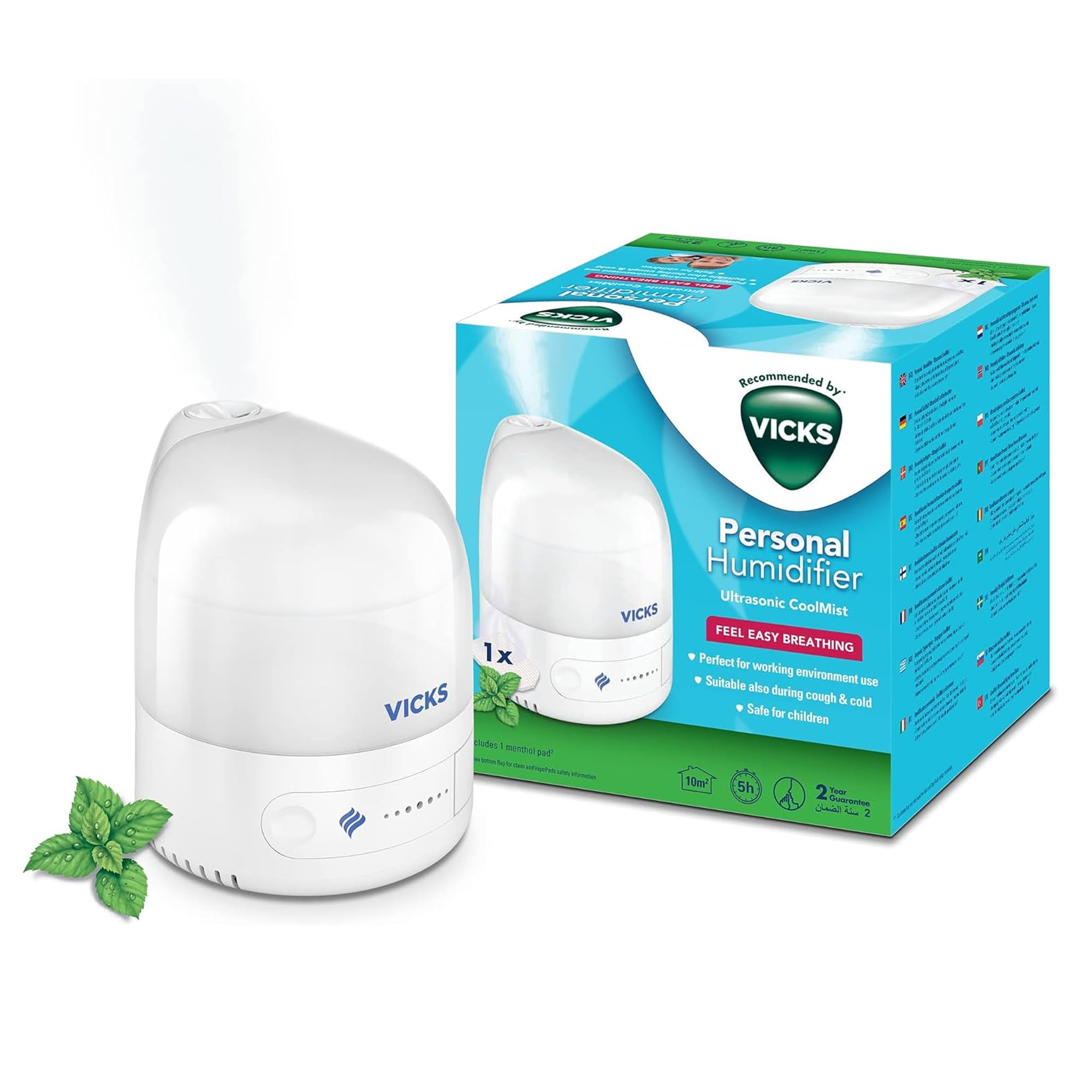 Vicks Personal Cool Mist Ultrasonic Humidifier - Compact, Quiet Operation, VapoPad Slot 2