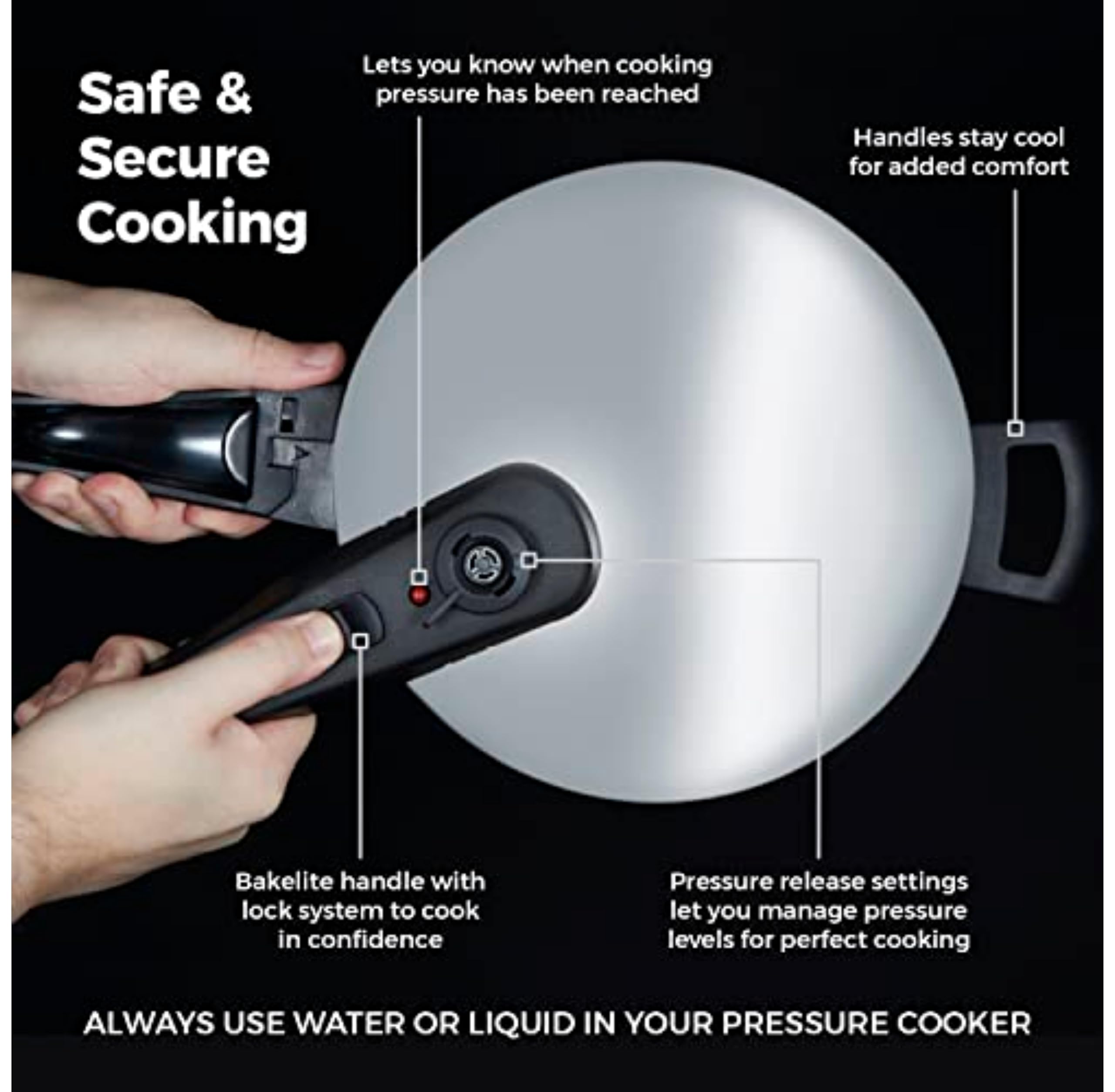 Tower T80244 Pressure Cooker - 6L Capacity, 22cm Diameter | Stainless Steel 4