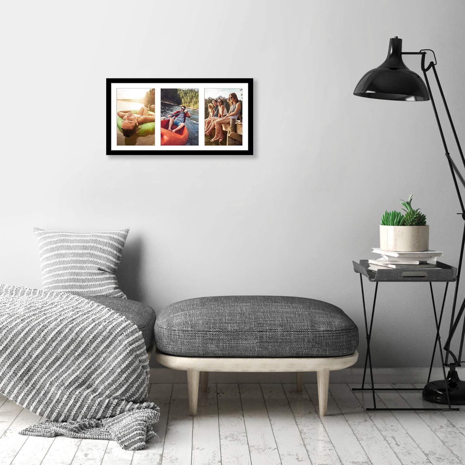 Americanflat Black 8x16 Picture Frame Collage | Shatter-Resistant Glass | Tabletop & Wall Mount 5