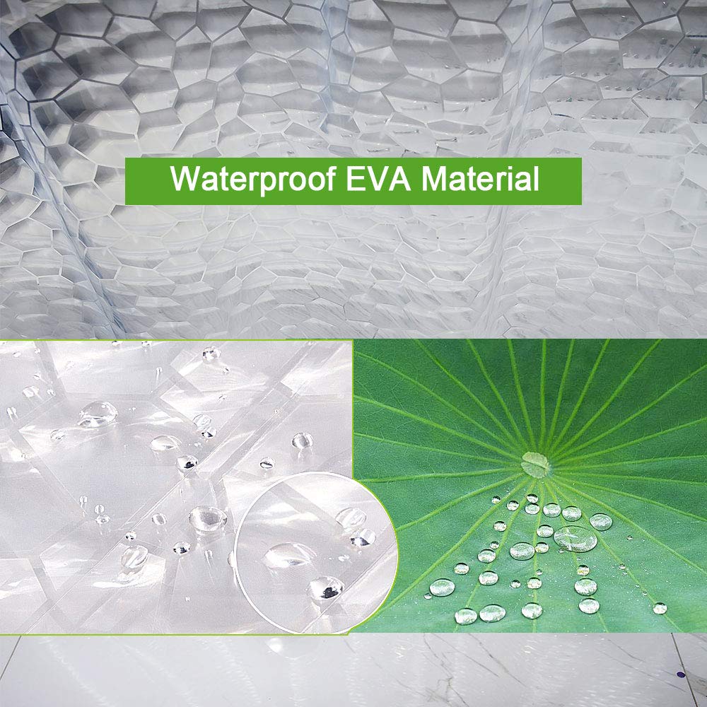 OTraki EVA Shower Curtain Liner - 200x200cm Waterproof, Semi-Sheer with 3D Effect & Rust-Proof Grommets 2