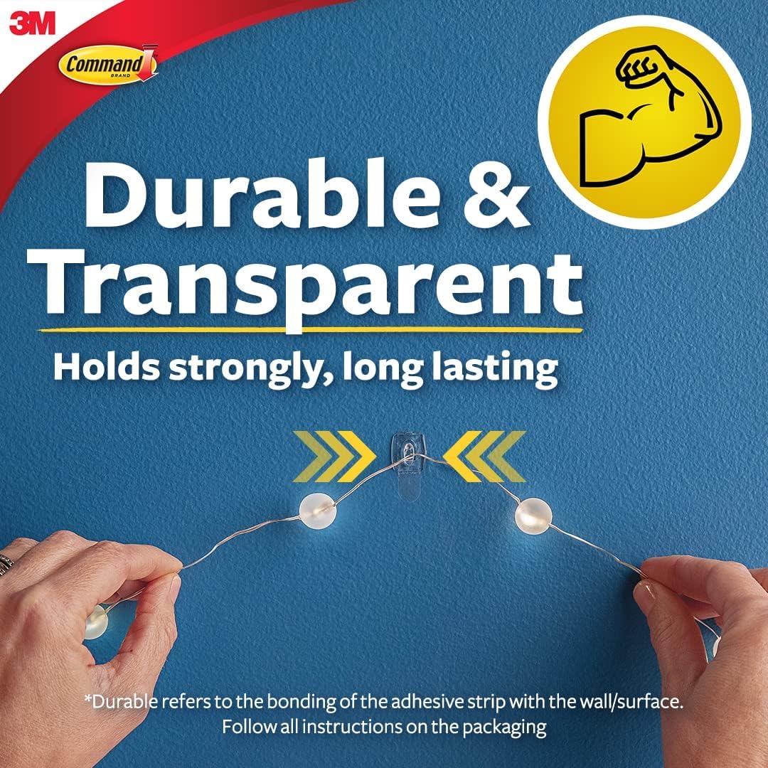 Command Clear Mini Hooks with Clear Strips - Damage-Free Hanging | Holds 225g | 30 Hooks 6