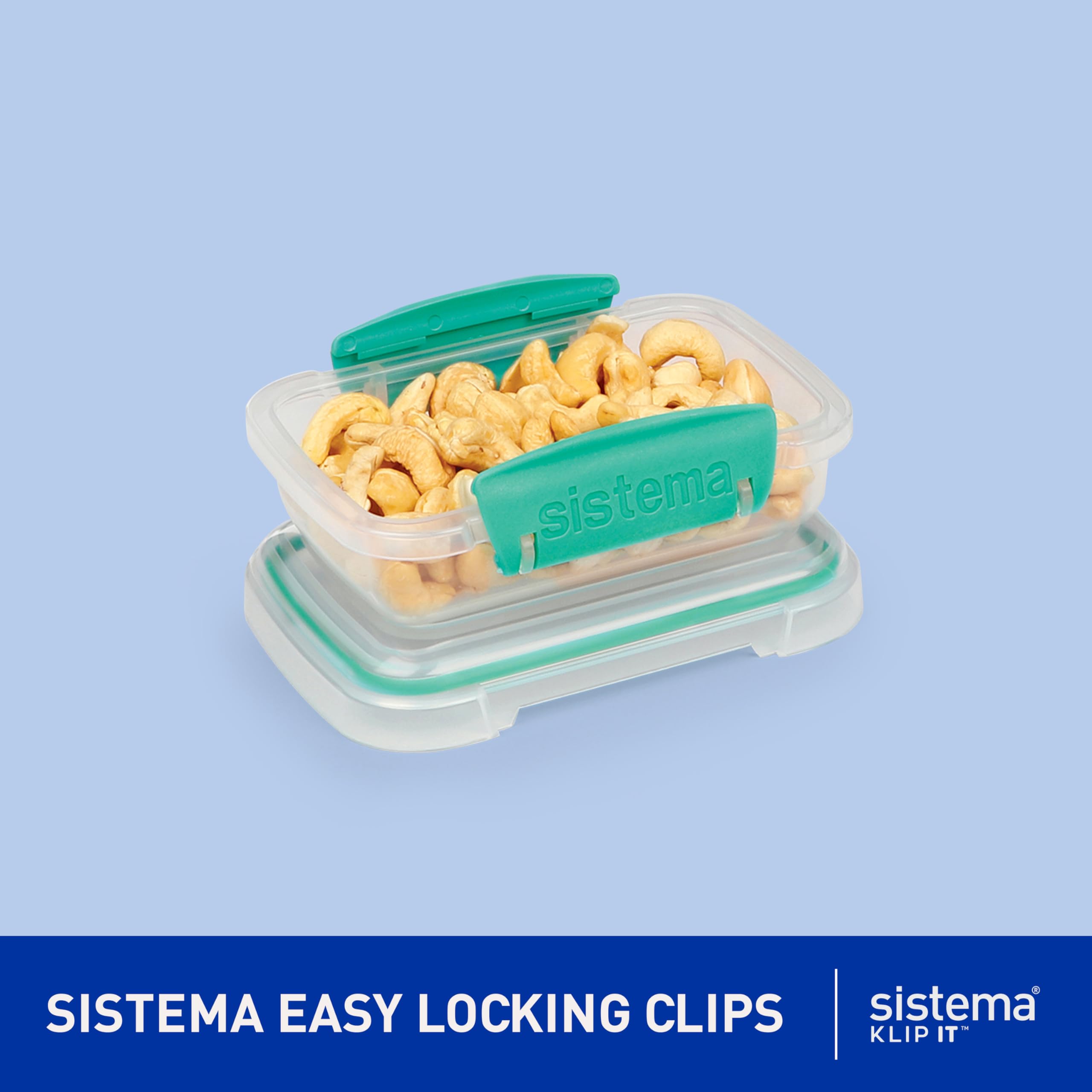 Sistema KLIP IT Accents Food Storage Containers - Airtight & Stackable Meal Prep Set | 20 Count