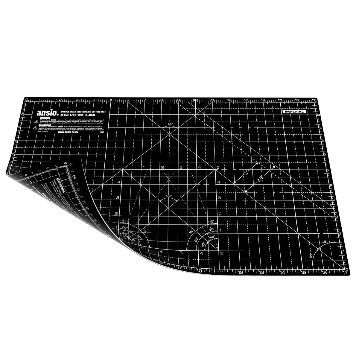 ANSIO Self Healing A3 Craft Cutting Mat - Double Sided, 5-Ply, 42cm x 27cm