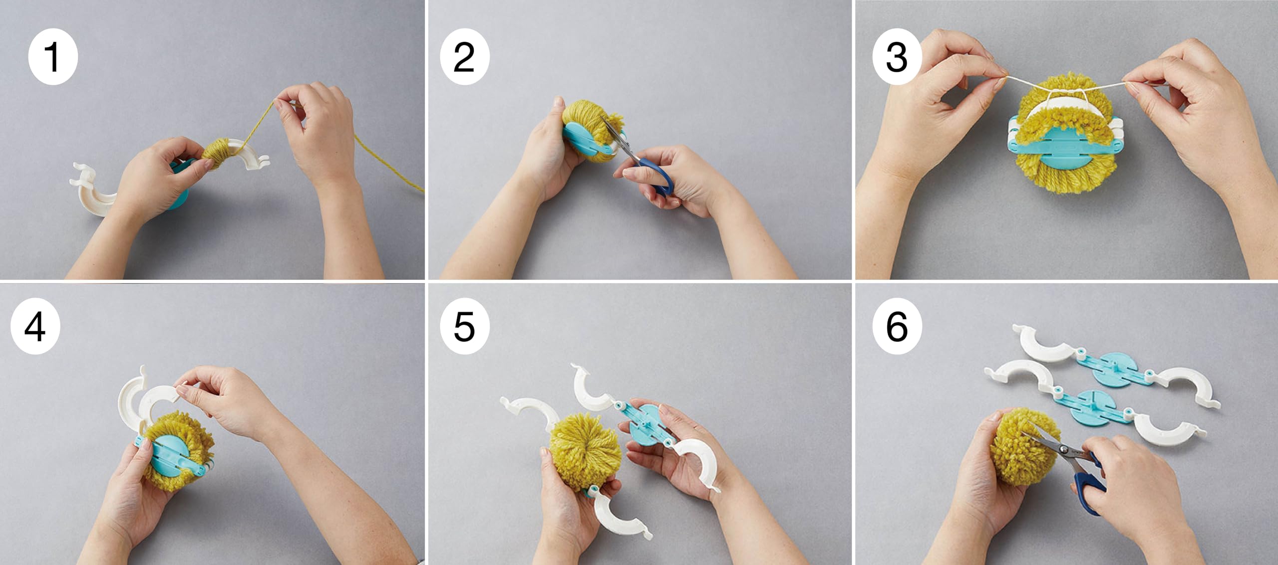 Clover Pom Maker Set - 4 Pack | ABS Resin, Polypropylene & Stainless Steel | Includes Tape Measure 7