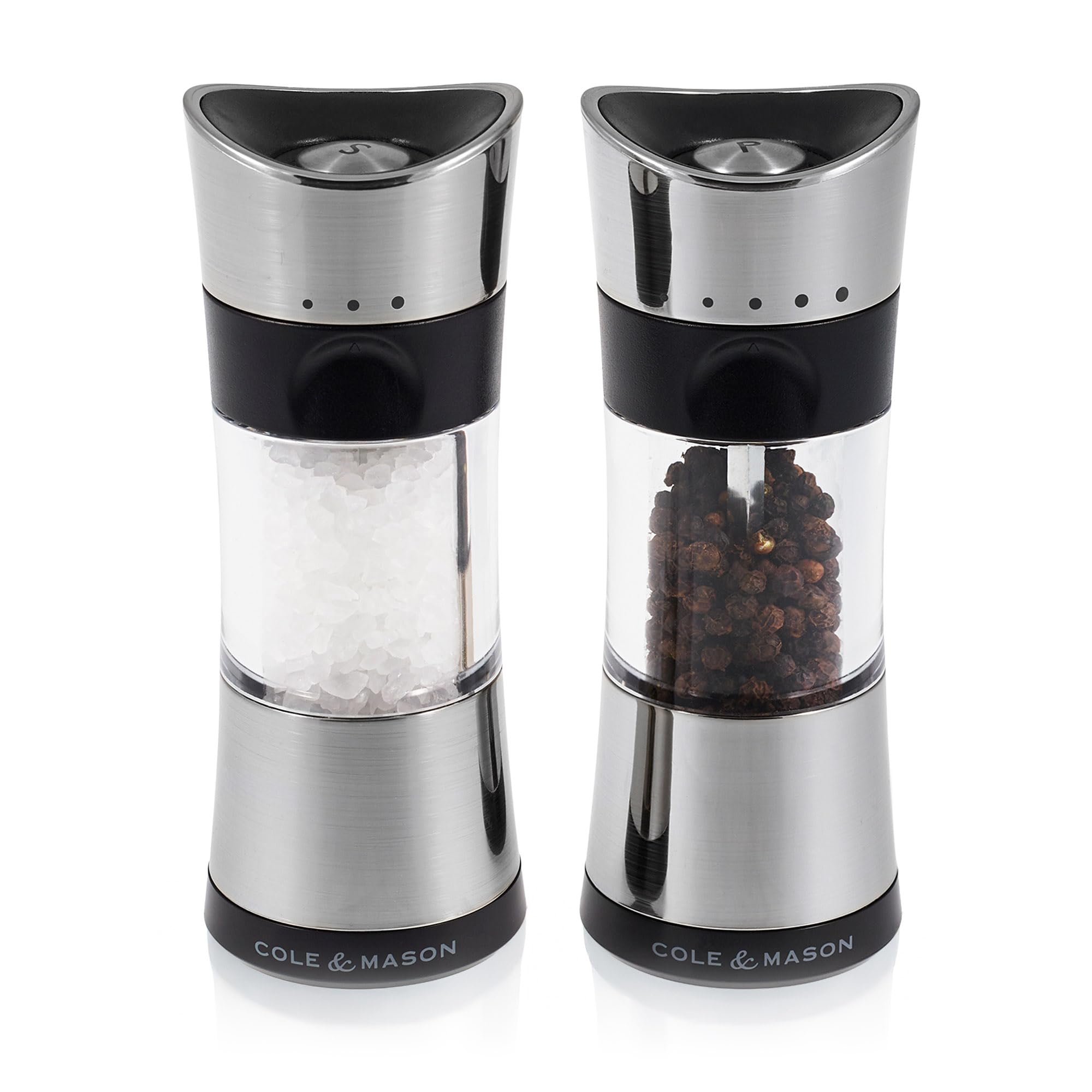 Cole & Mason H306598P Precision Horsham Inverta Salt and Pepper Mill Gift Set | Manual Grinders | 15 cm Tall | Chrome 1