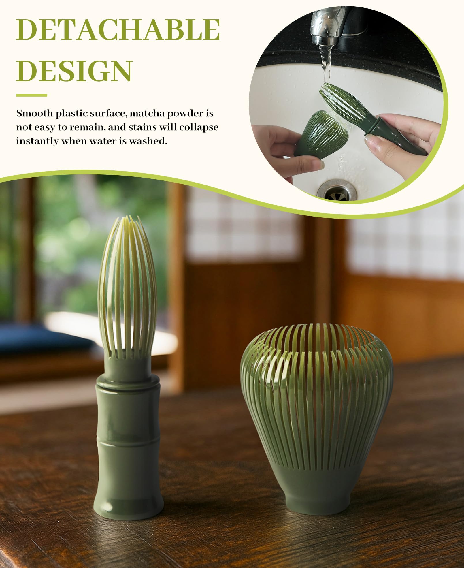Admygo Premium Green Resin Matcha Whisk - Traditional Japanese Chasen for Authentic Preparation 5