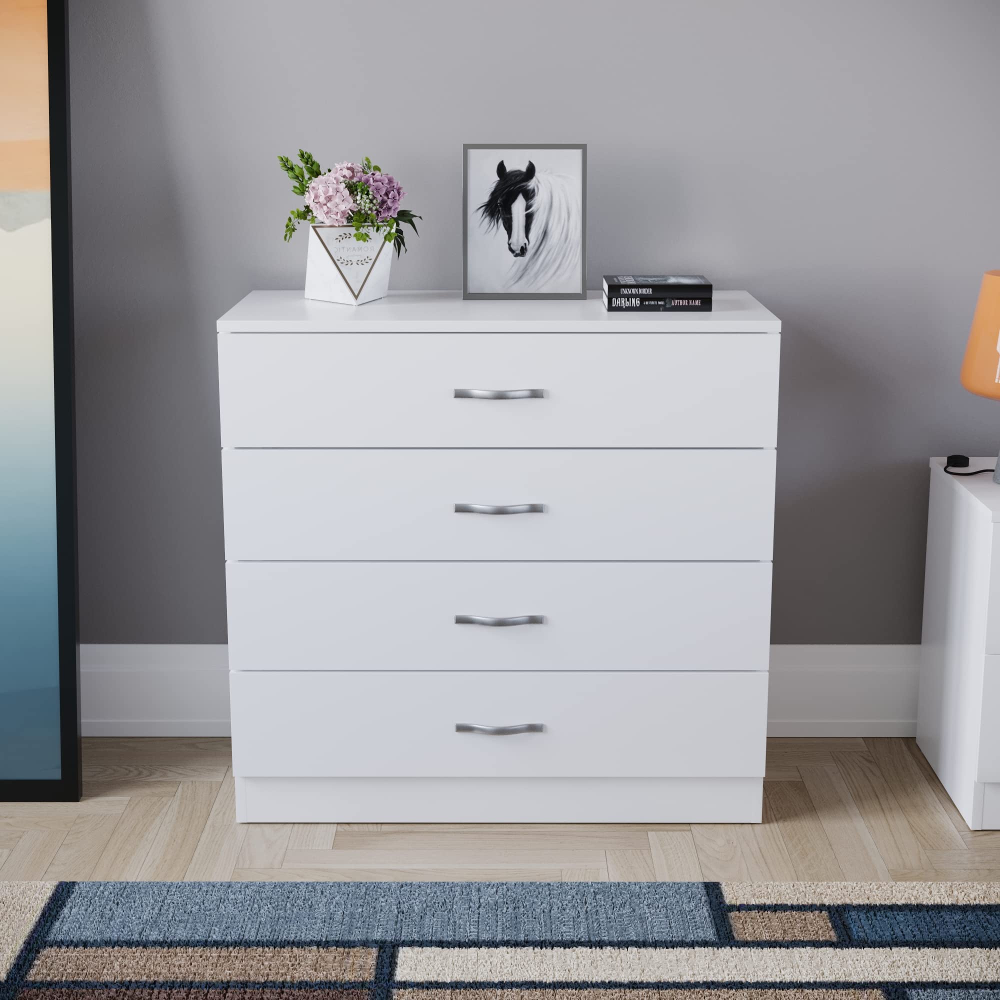 Vida Designs Riano 4 Drawer Chest of Drawers | MDF & Chipboard | White Finish 3