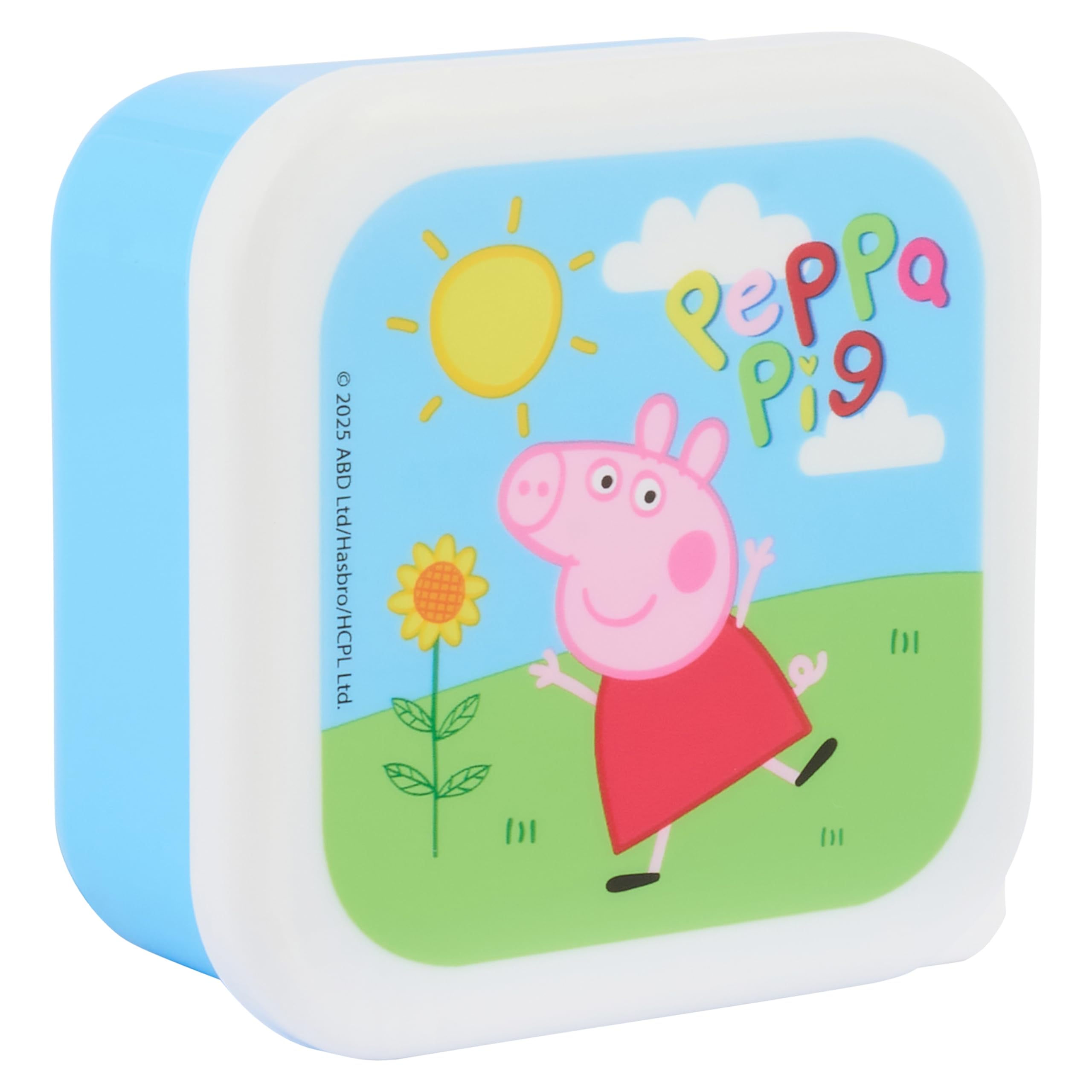 Peppa Pig Hooray Stackable Lunch Boxes - Set of 3, Pink Polypropylene, Airtight 5