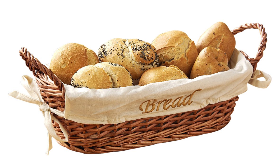 Premier Housewares Natural Willow Wicker Bread Basket with Cream Lining | 28cm L x 12cm H | Washable 1