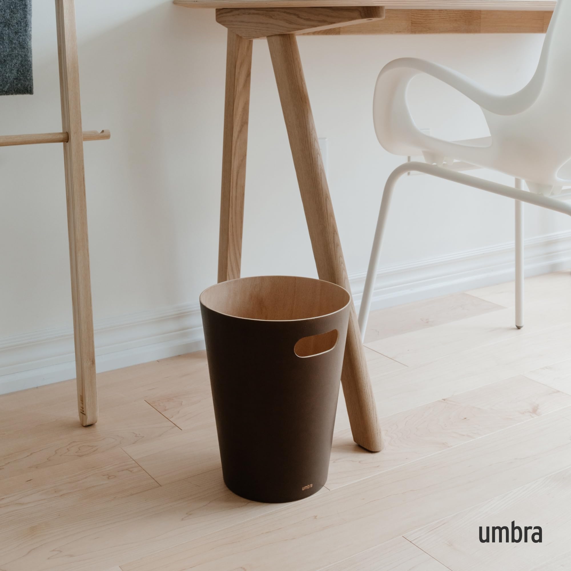 Umbra Woodrow 2 Gallon Wooden Trash Can | Espresso Finish | Modern Design 3